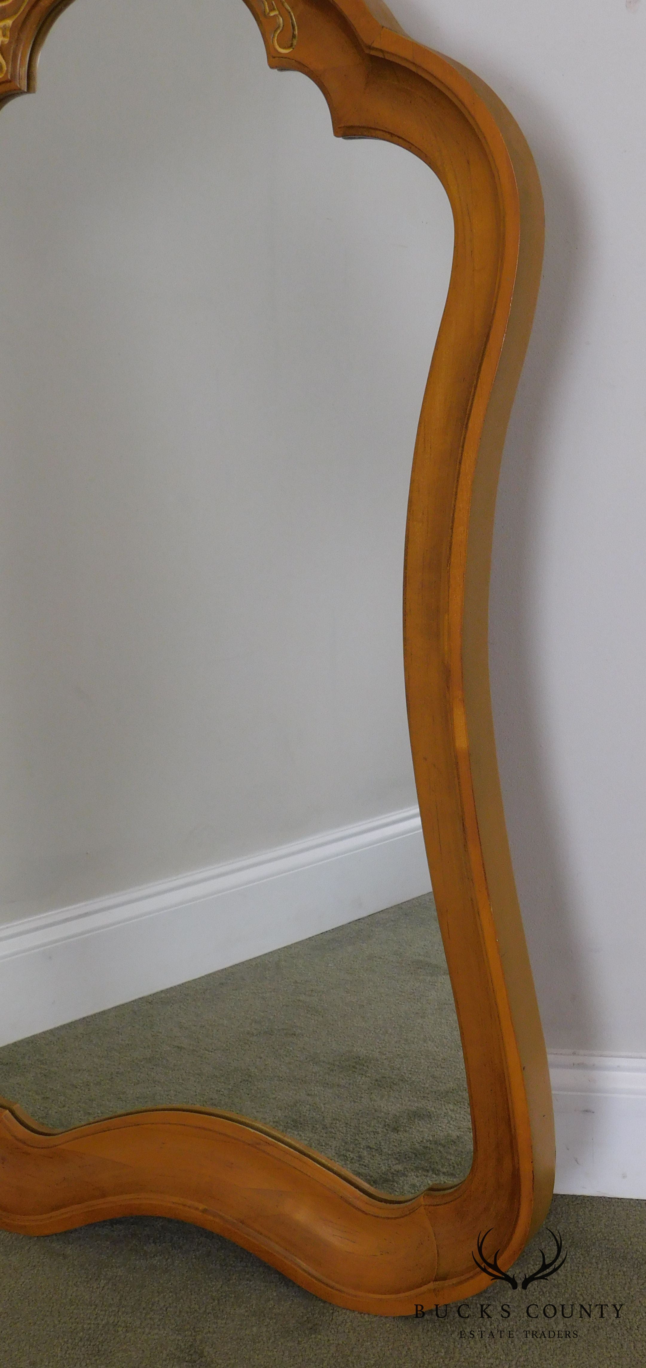 Provincial Style Scalloped Wood Frame Wall Mirror