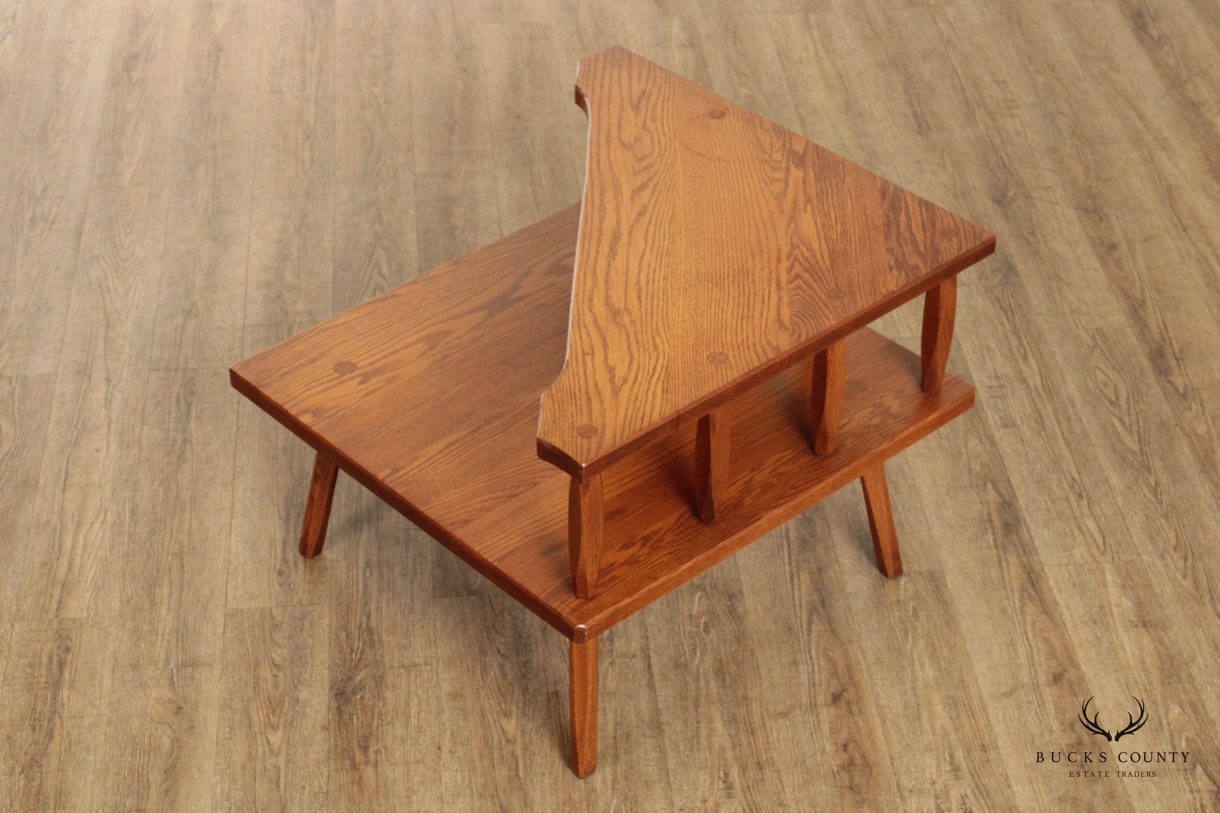 Hunt Country Furniture Two Tier Oak Corner Table