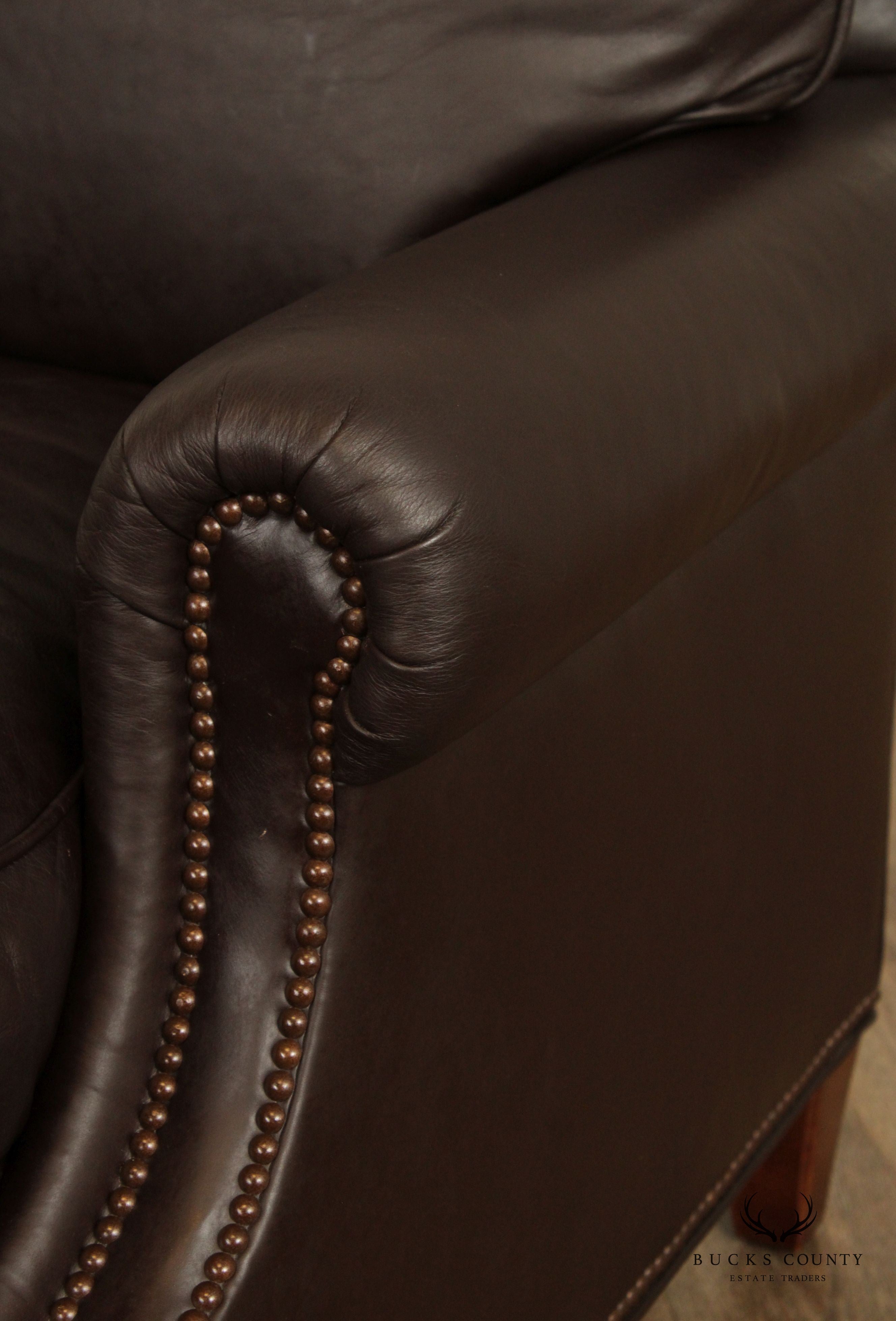 Baker Furniture Pair of Leather Lounge Chairs (C)
