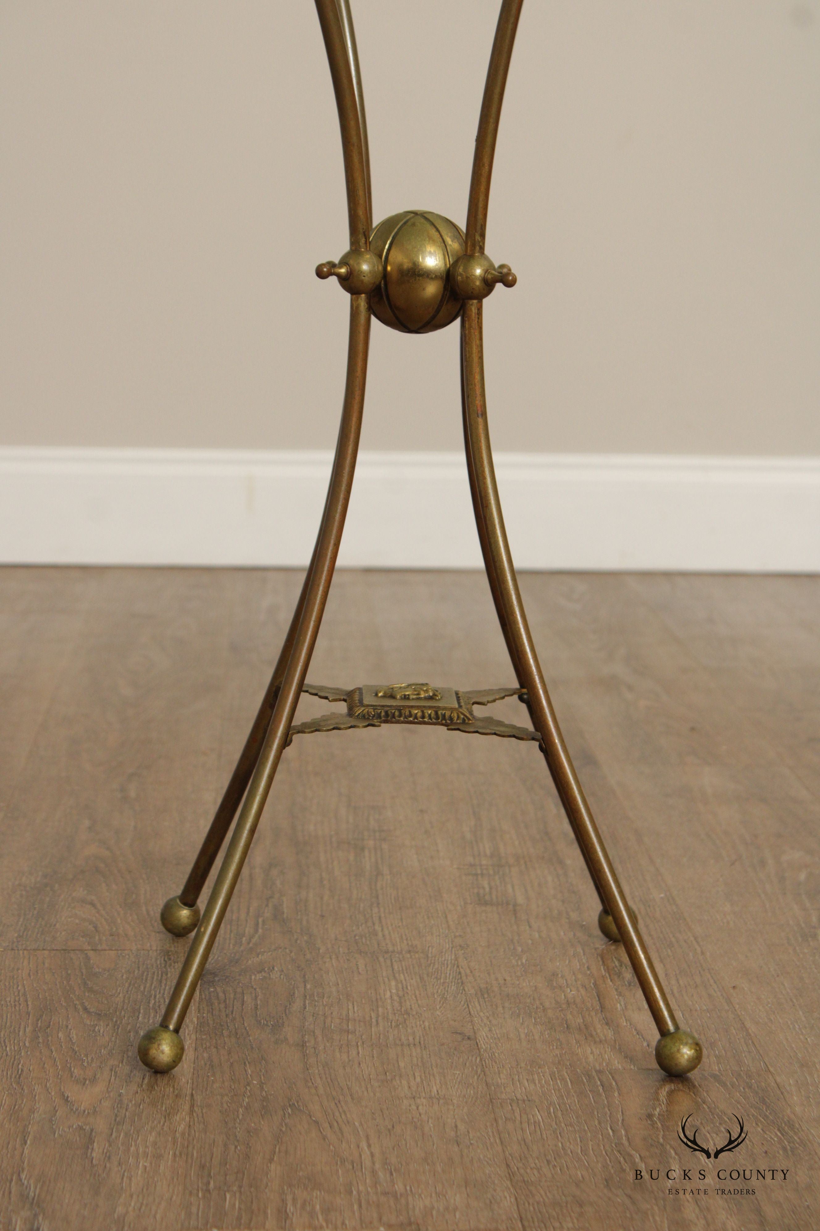 Antique Victorian Brass Pedestal Plant Stand