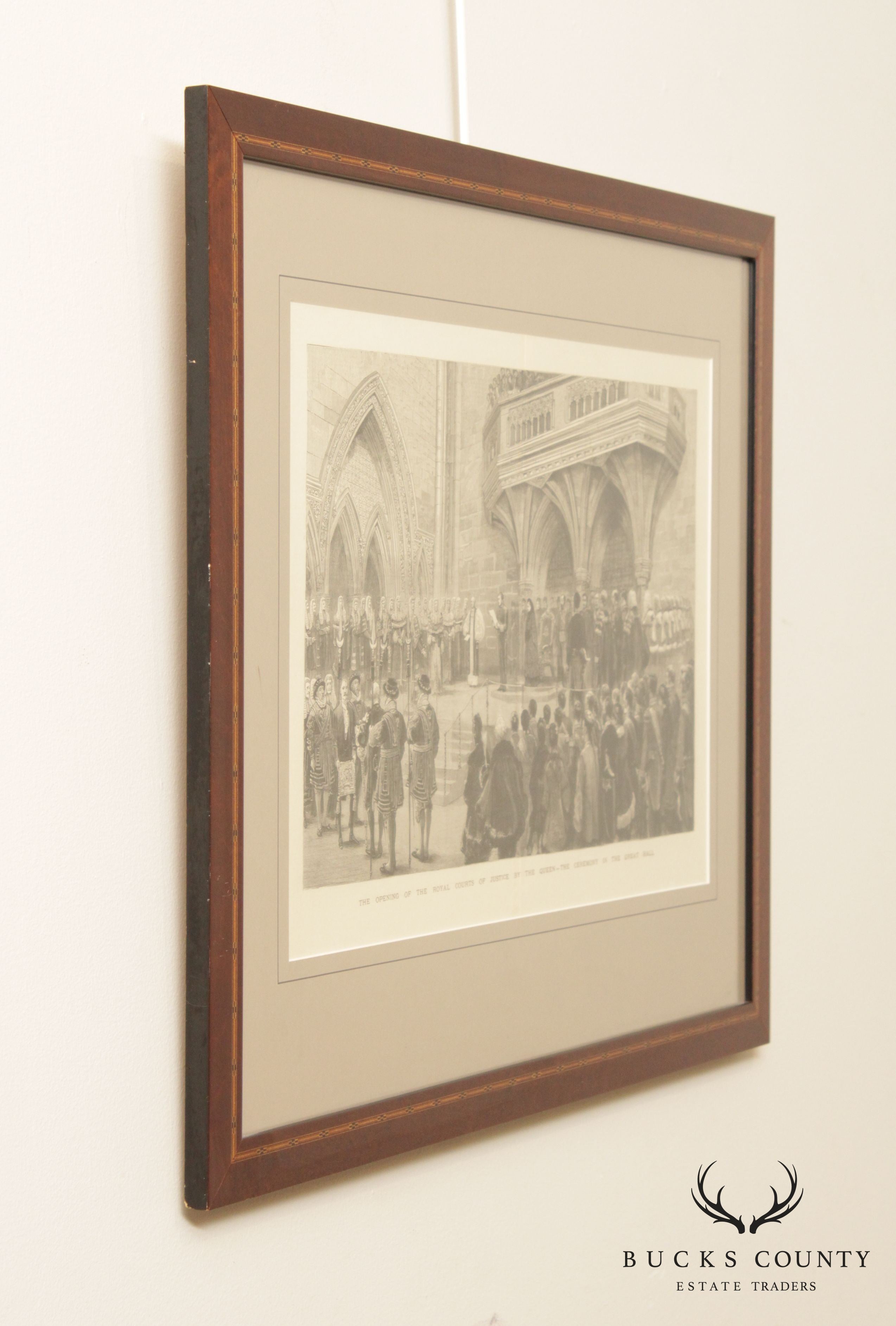 Antique English Engraving, Royal Court Ceremony London