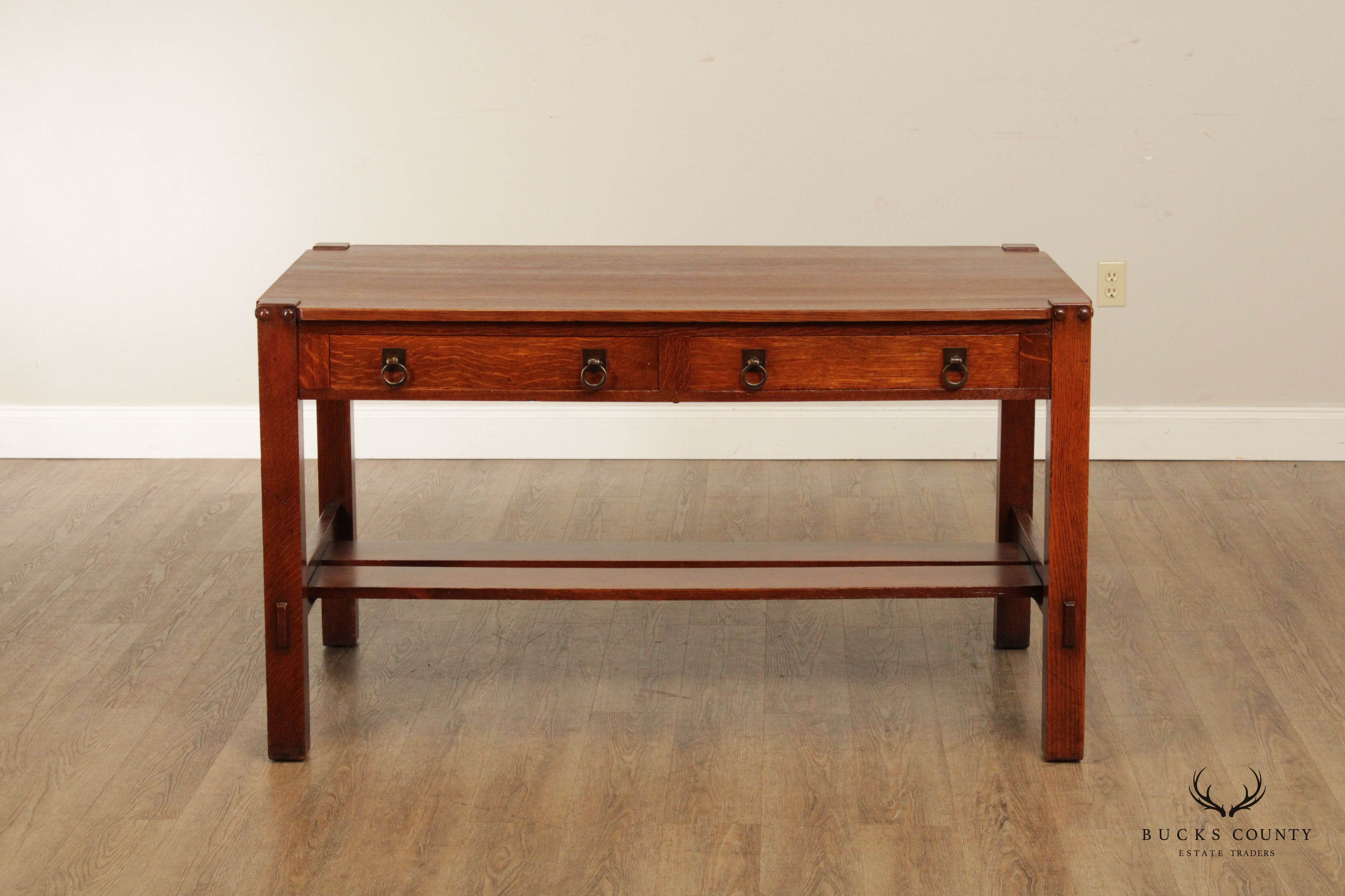 Stickley Brothers Quaint Furniture Mission Oak Library Table Desk