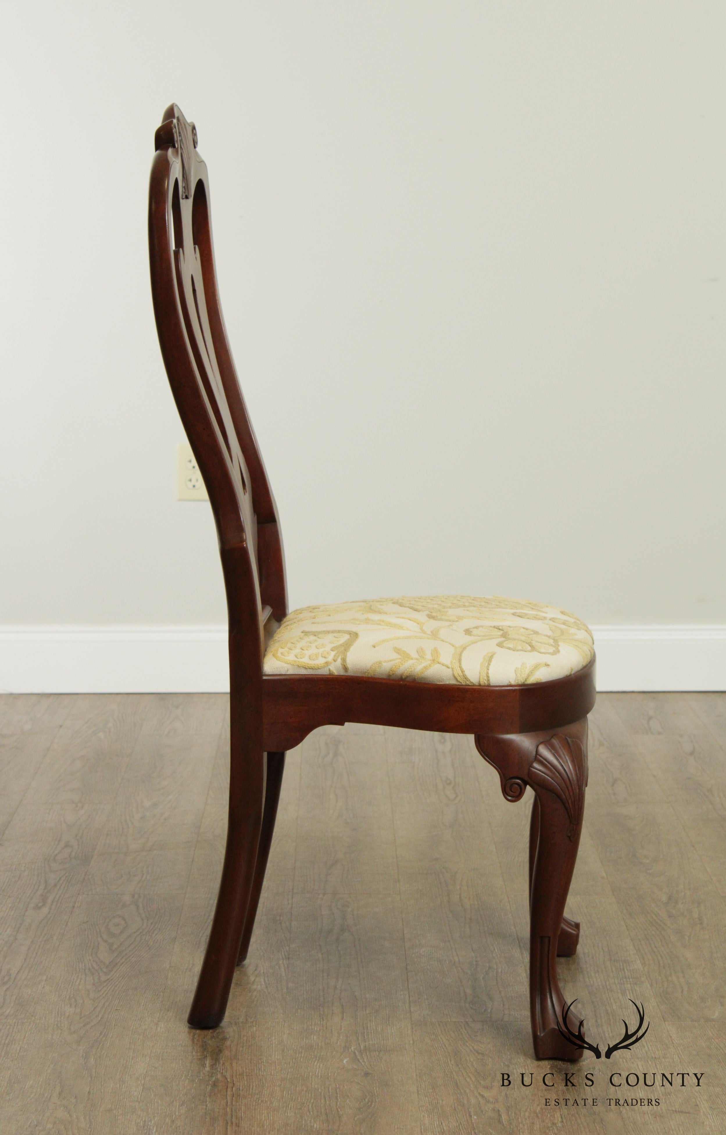 Kittinger Colonial Williamsburg Mahogany Set 6 Queen Anne Dining Chairs