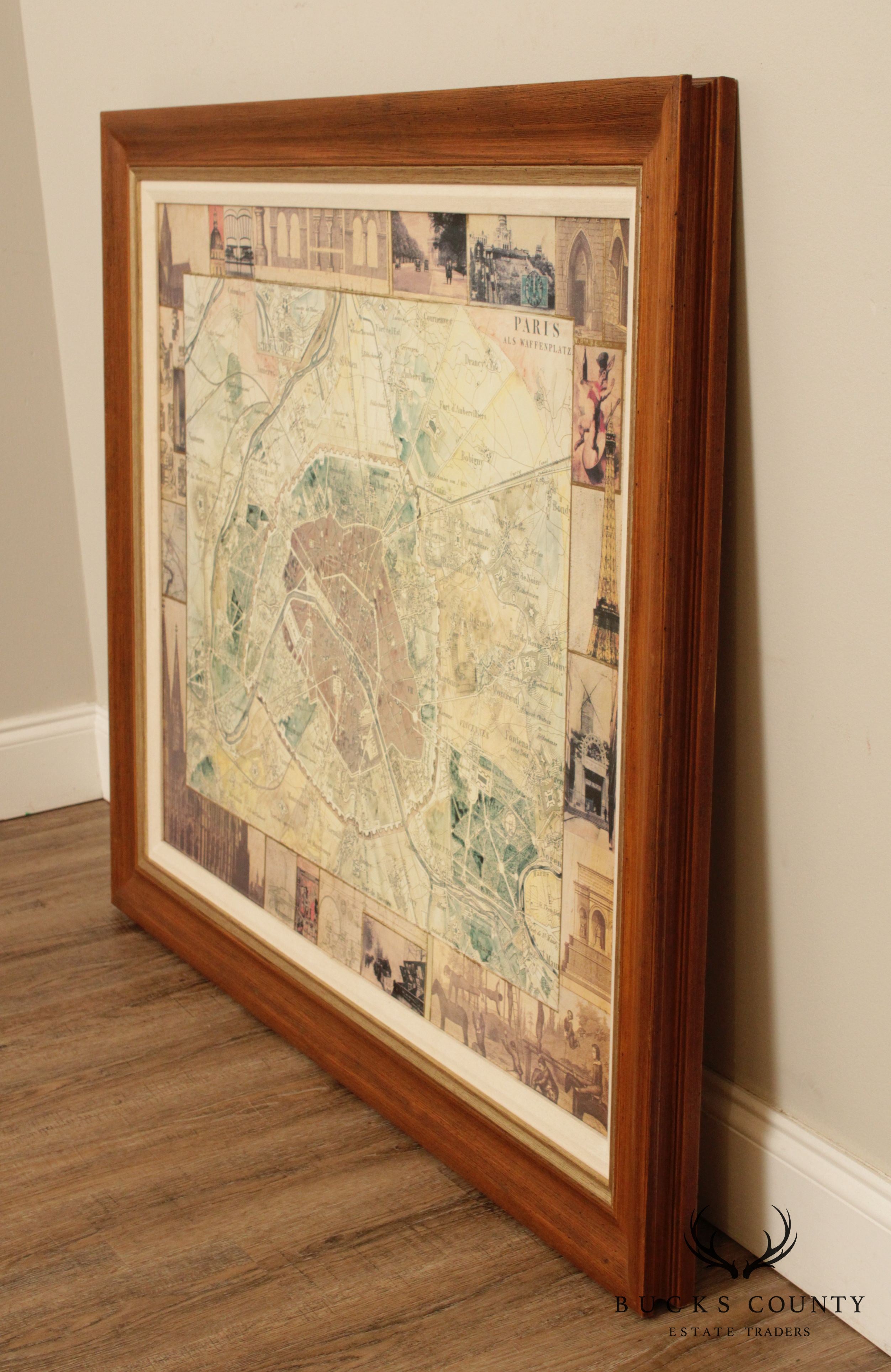 Large, Vintage Plan of Paris Als Waffen Platz