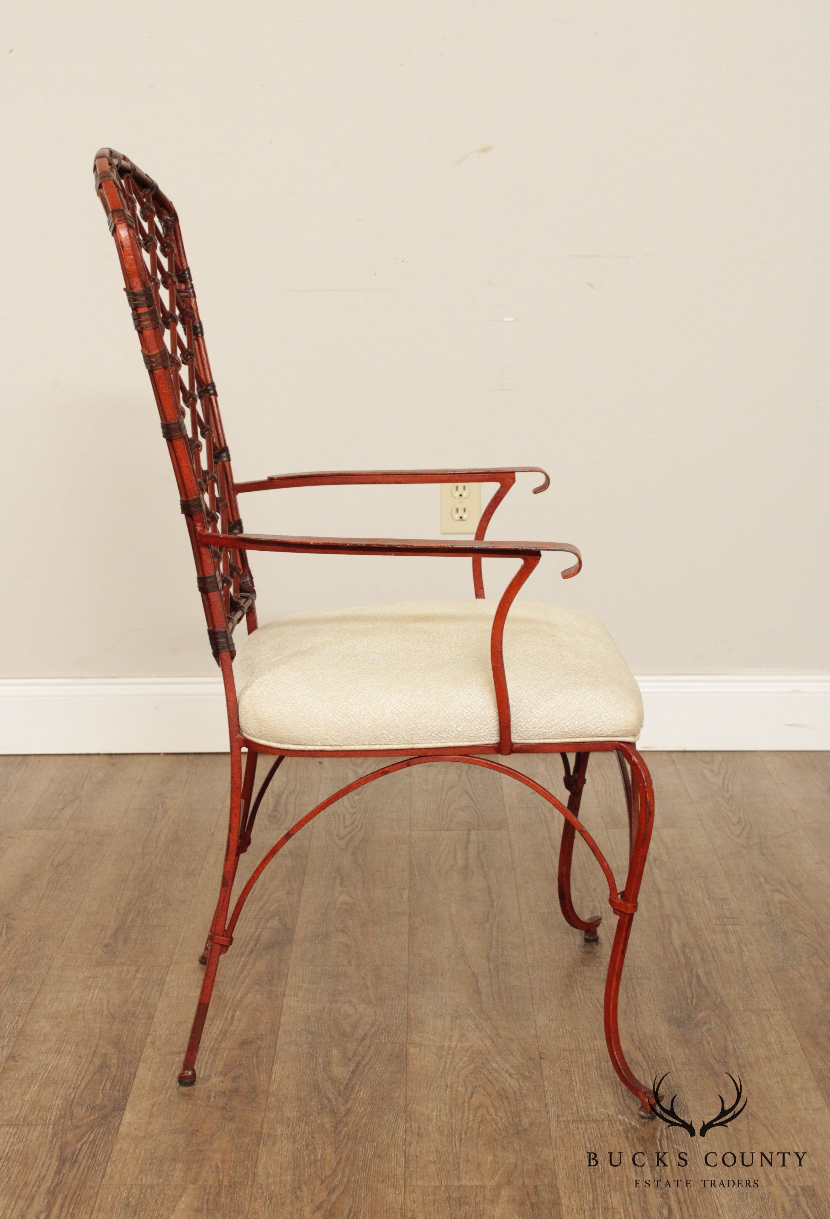 Hollywood Regency Set of 3 Iron Arm Chairs