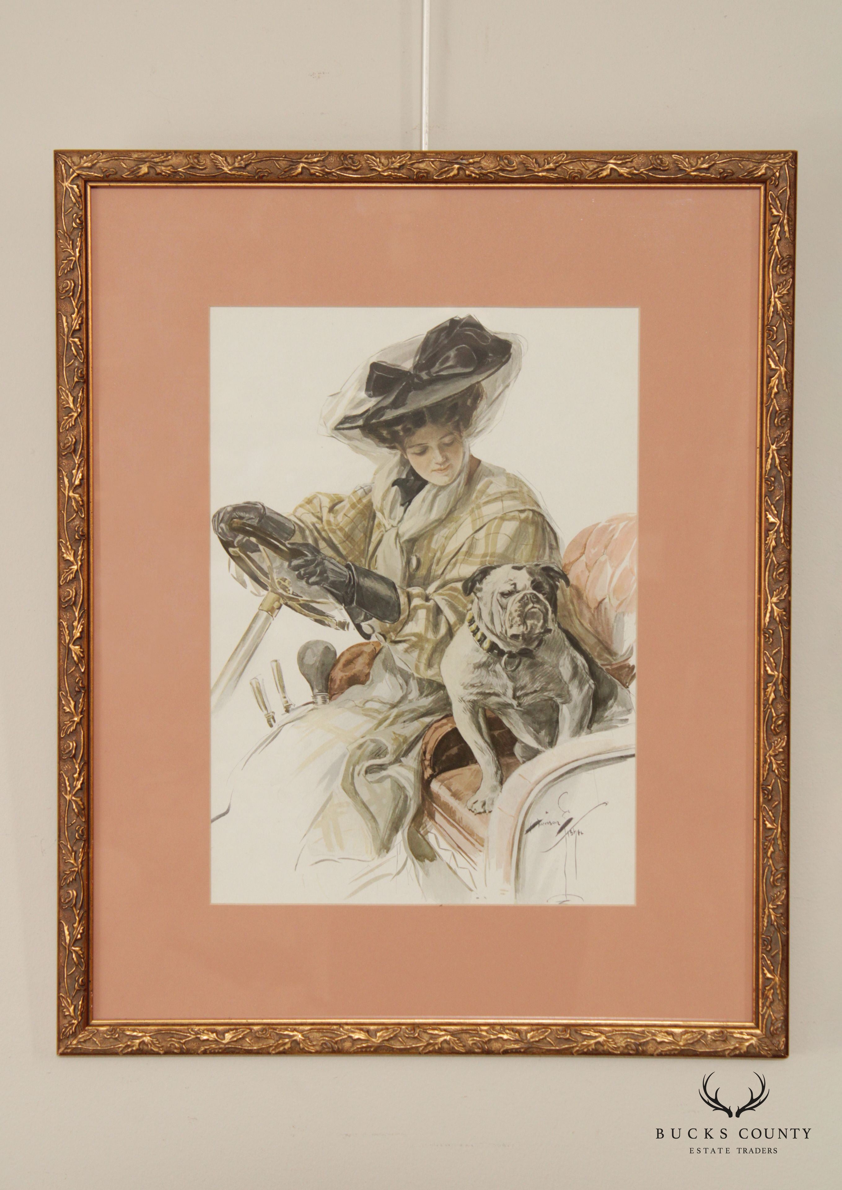 Harrison Fisher 'A Lucky Dog' Illustration Art Print