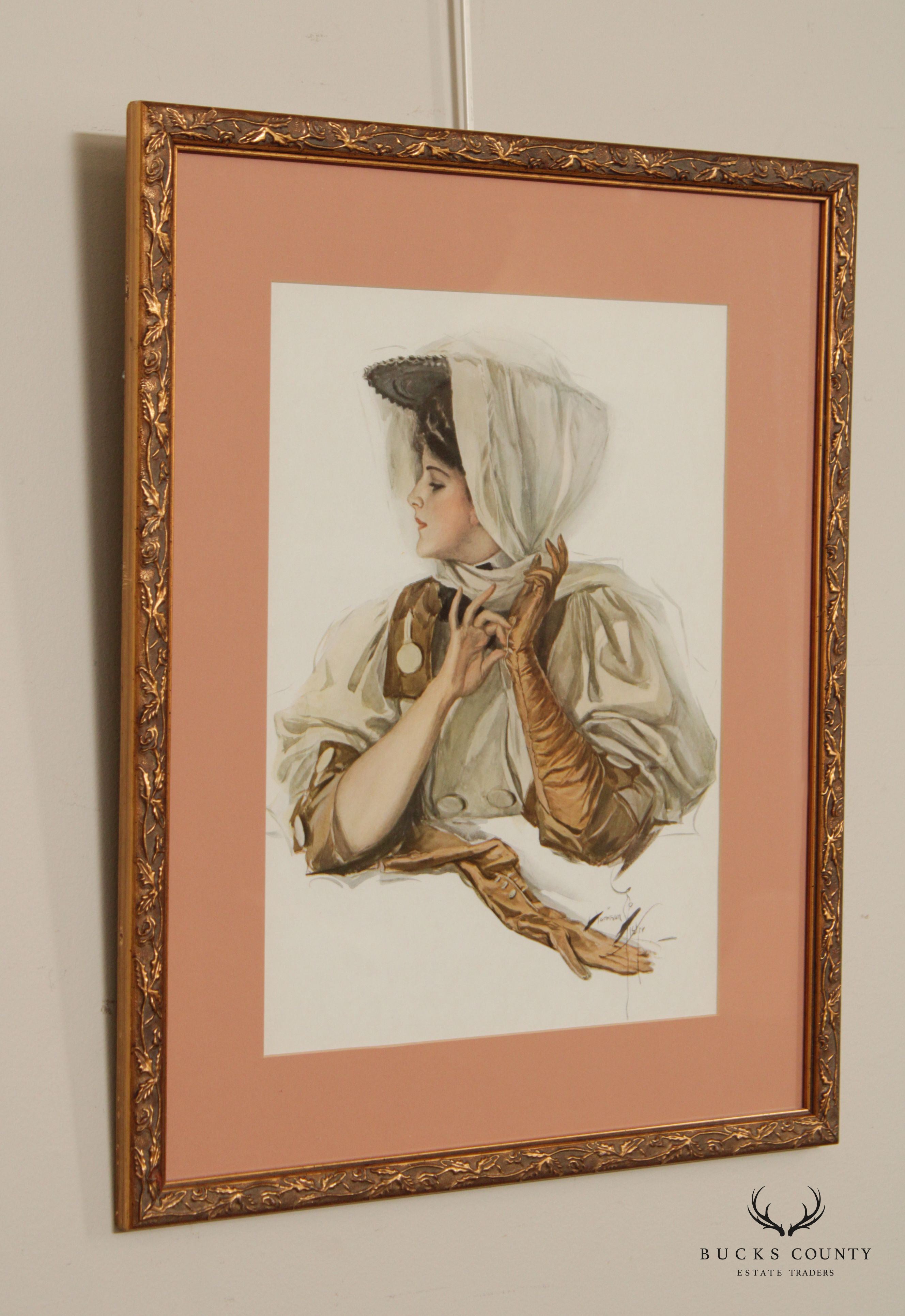 Harrison Fisher 'Ready for a Spin' Illustration Art Print