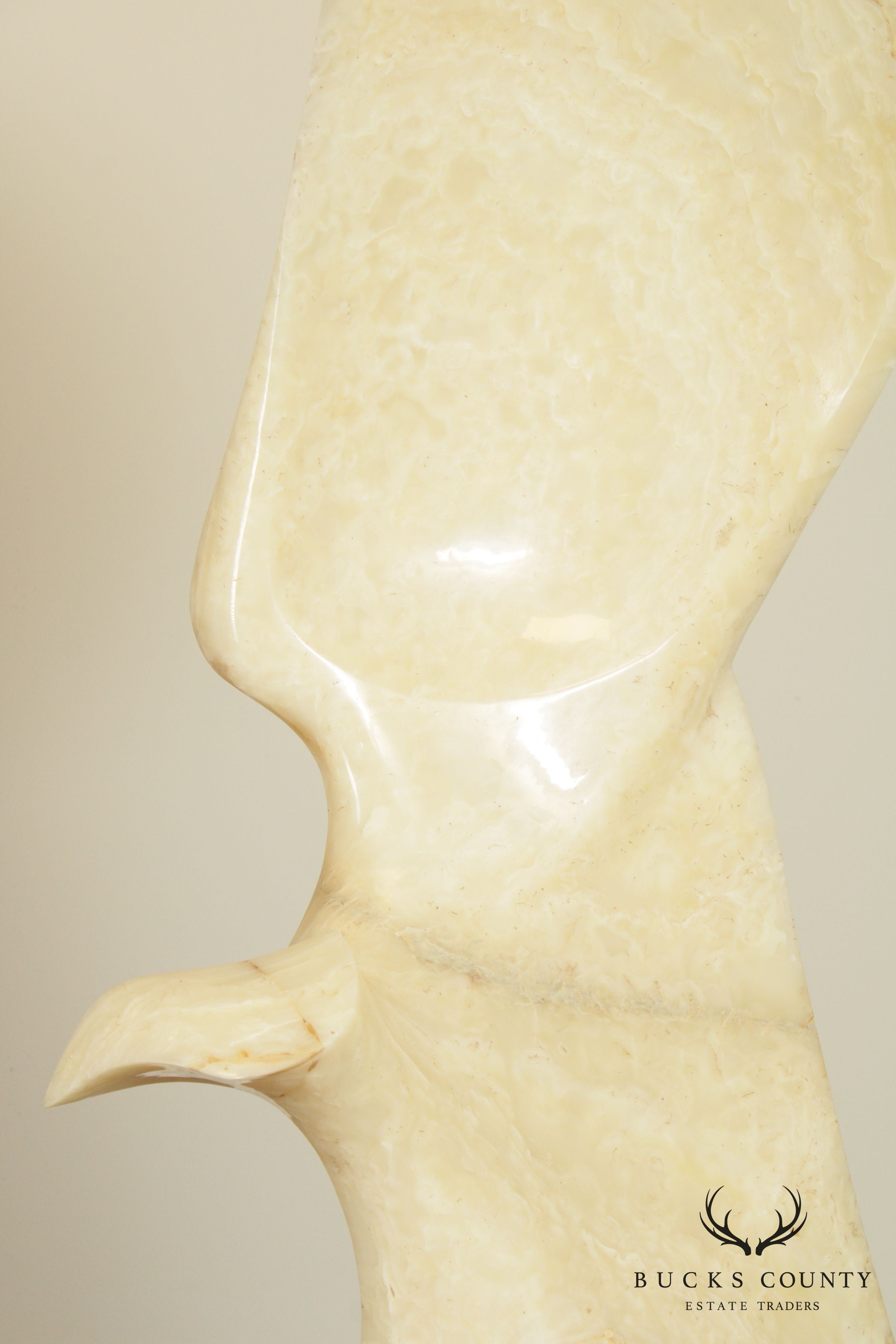 Leonardo Nierman Monumental Bird in Flight Onyx Abstract Sculpture