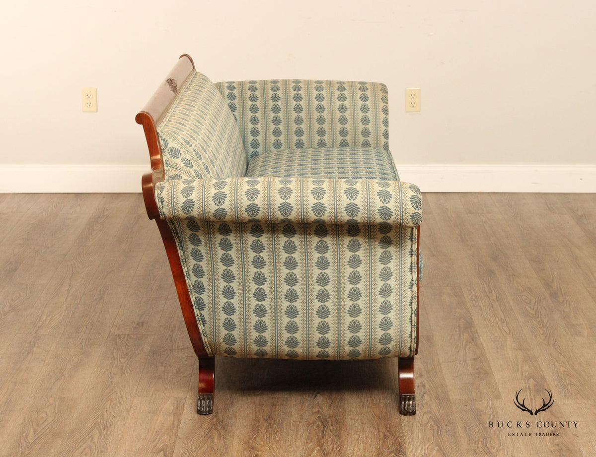 Duncan Phyfe Style Vintage Carved Mahogan Sofa