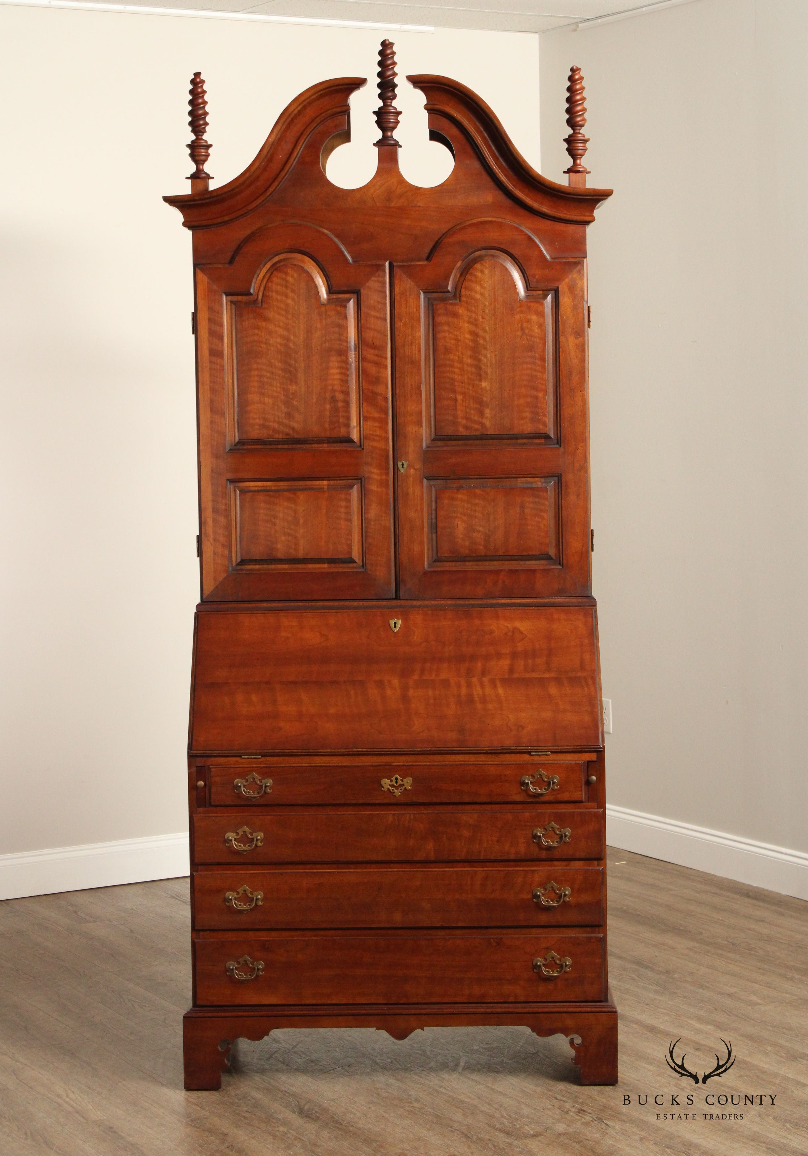 Wright Table Co. Chippendale Style Cherry Secretary Desk