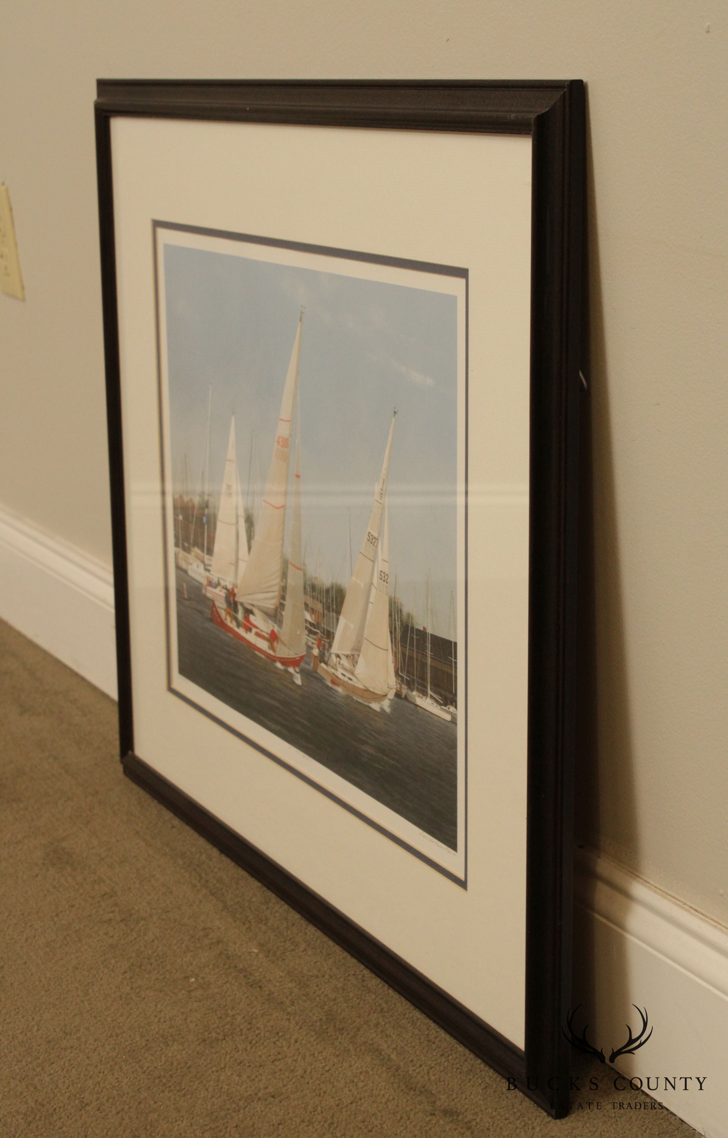 David Knowlton 'At the Races' Pencil Signed Offset Lithograph