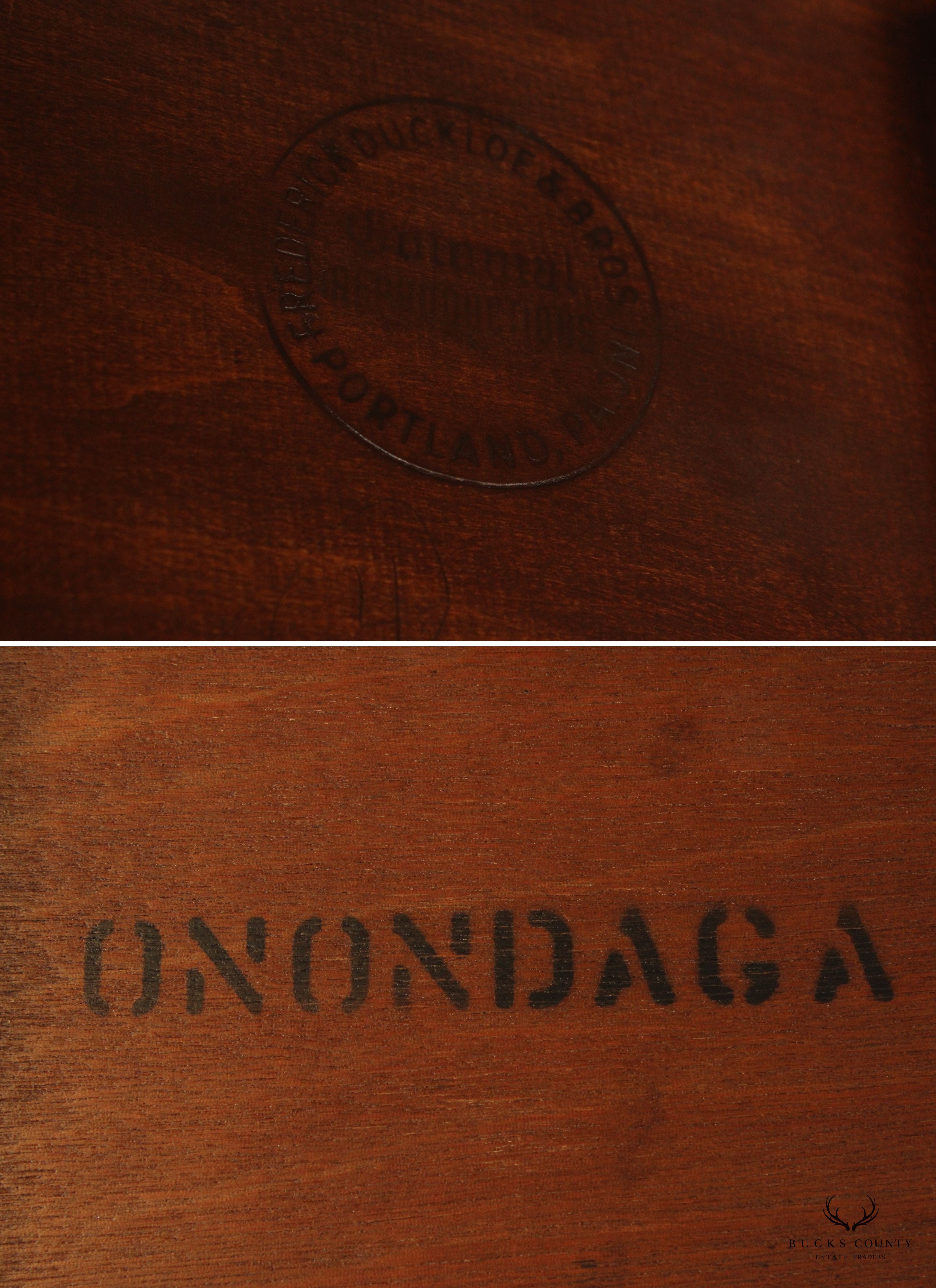 FREDERICK DUCKLOE CHERRY WINDSOR STYLE WRITING ARMCHAIR