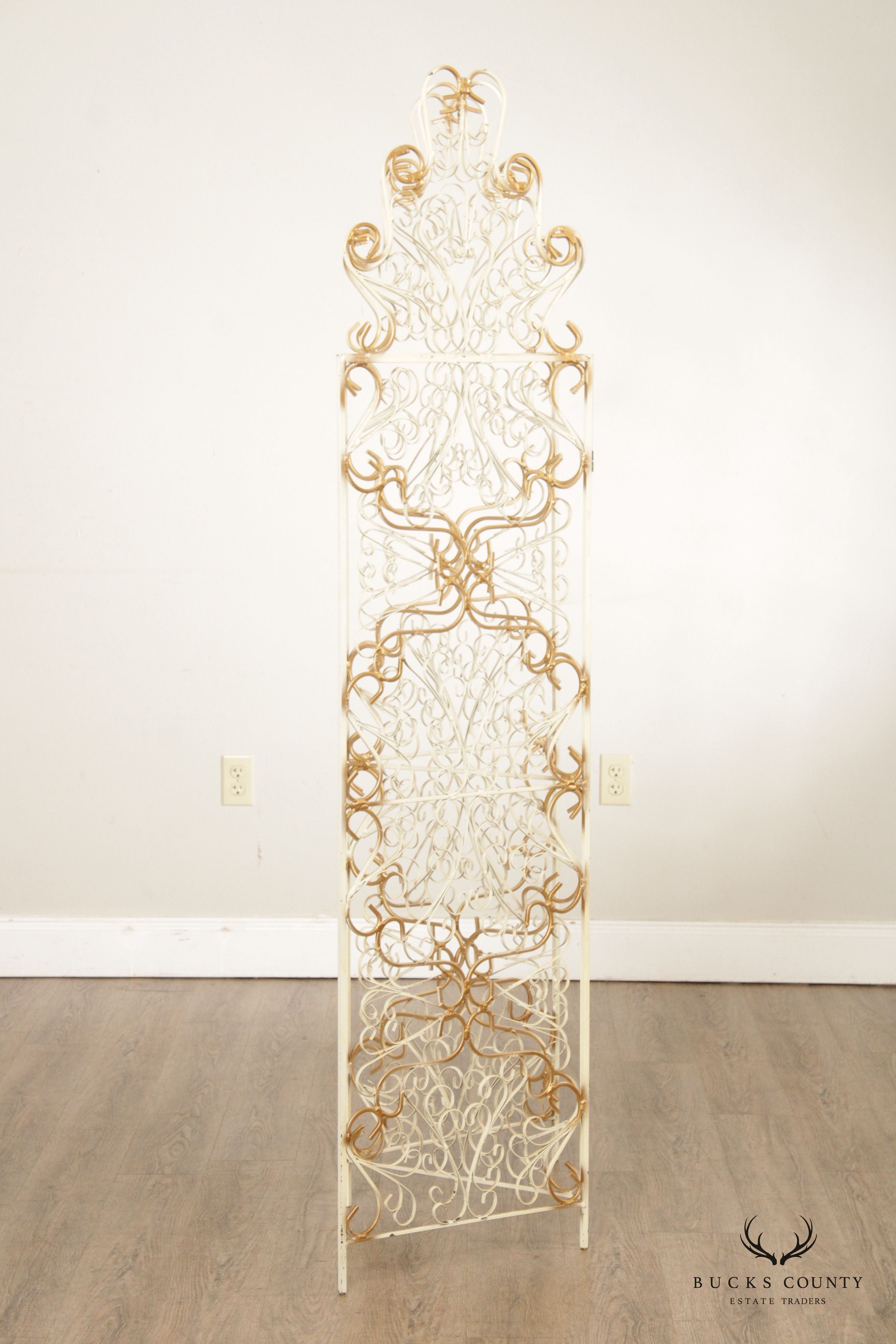 Mid Century Wrought Iron Three-Panel Folding Screen