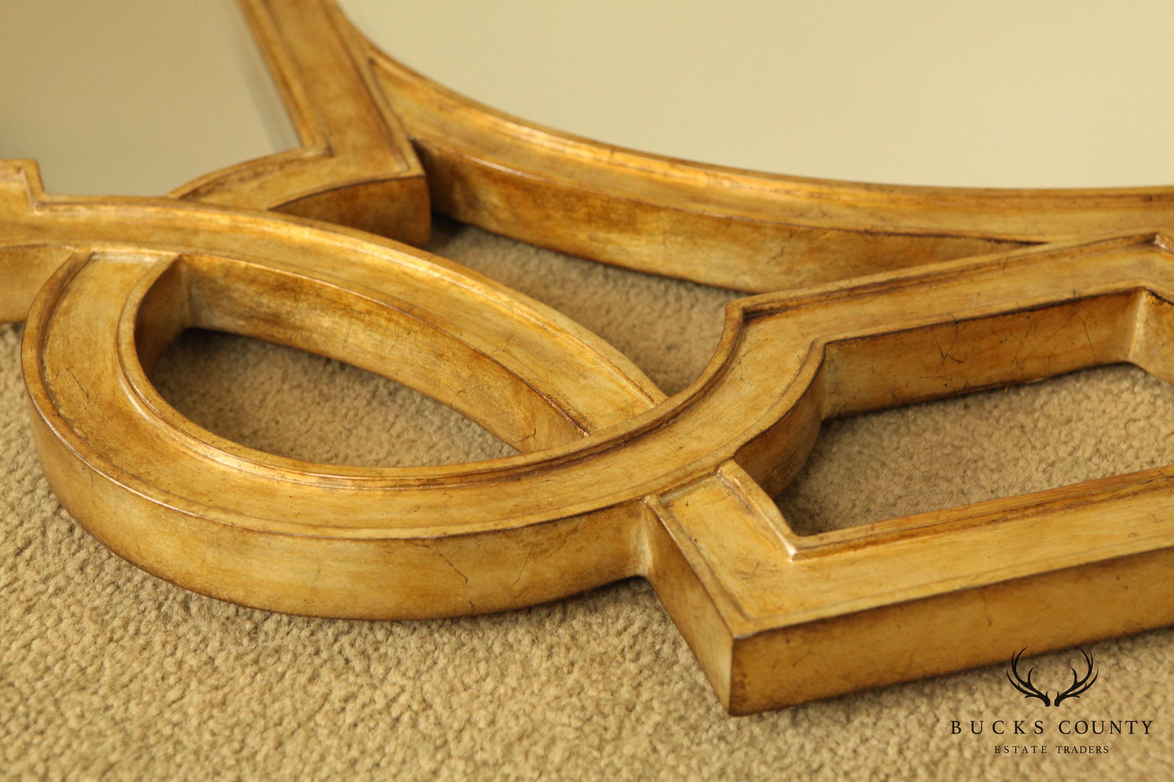 Classic Modern Style Silver Gilt Frame Wall Mirror