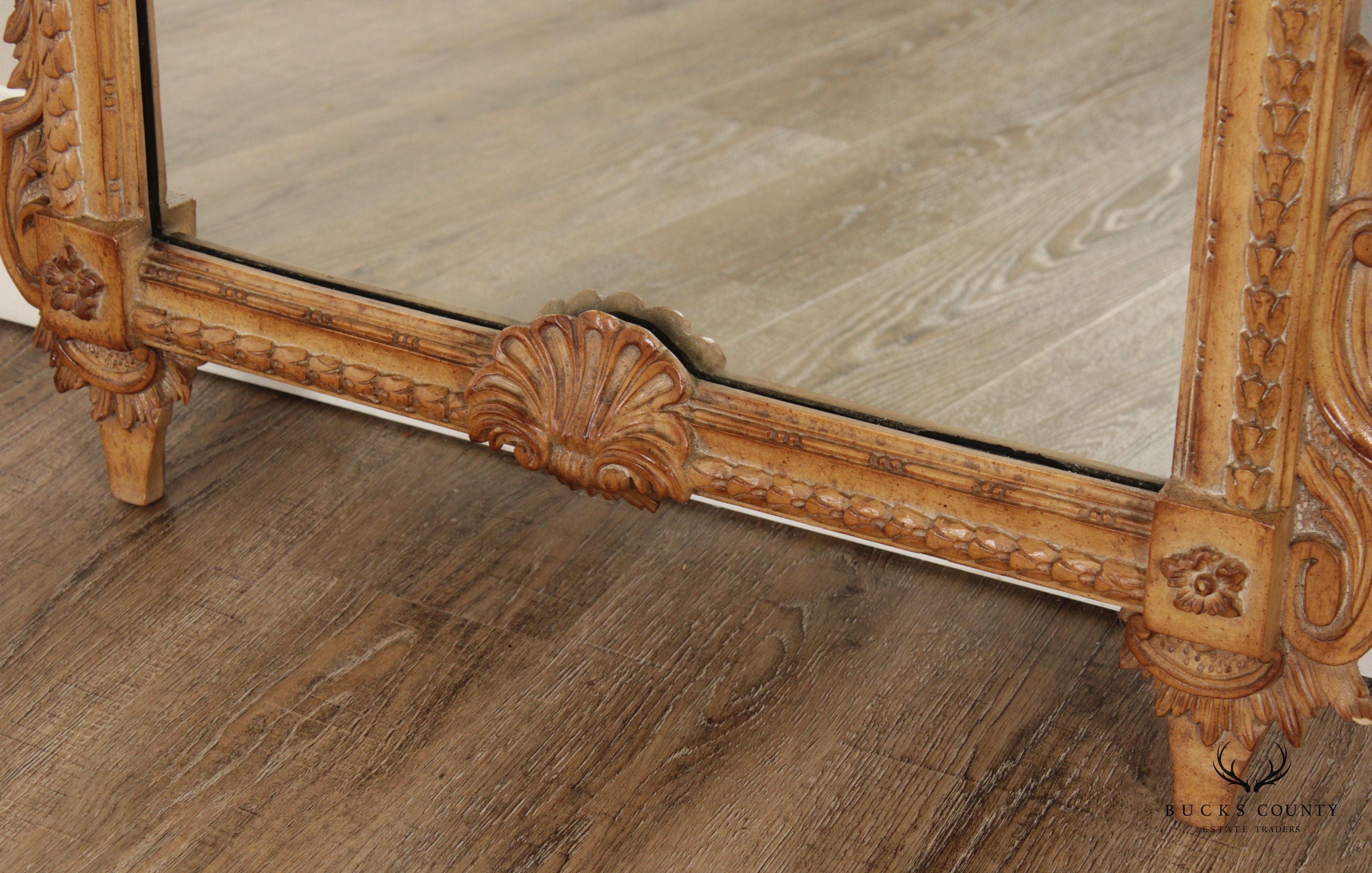 French Louis XVI Style Carved Wall Mirror