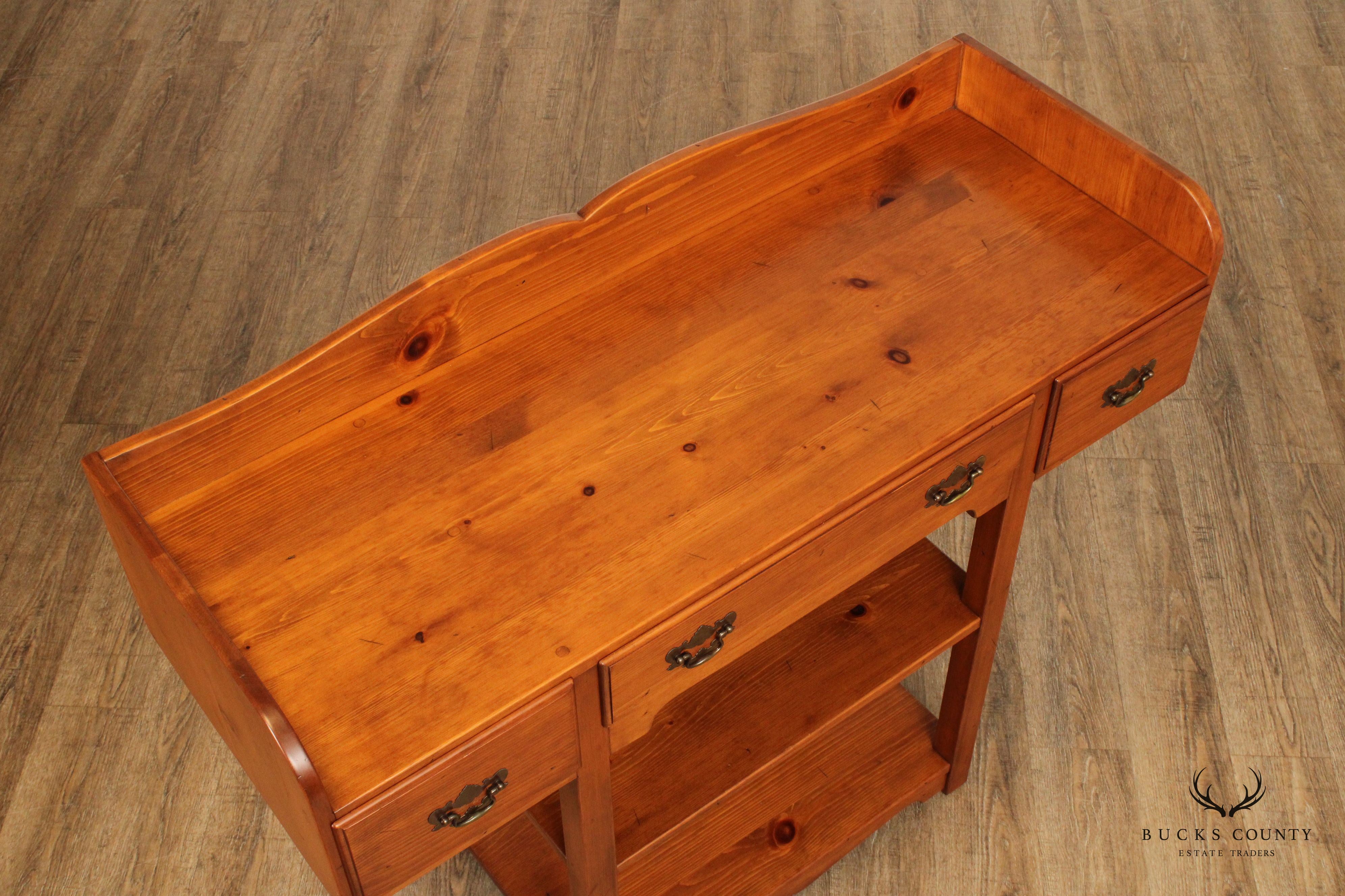 Vintage Farmhouse Pine Dry Bar or Server