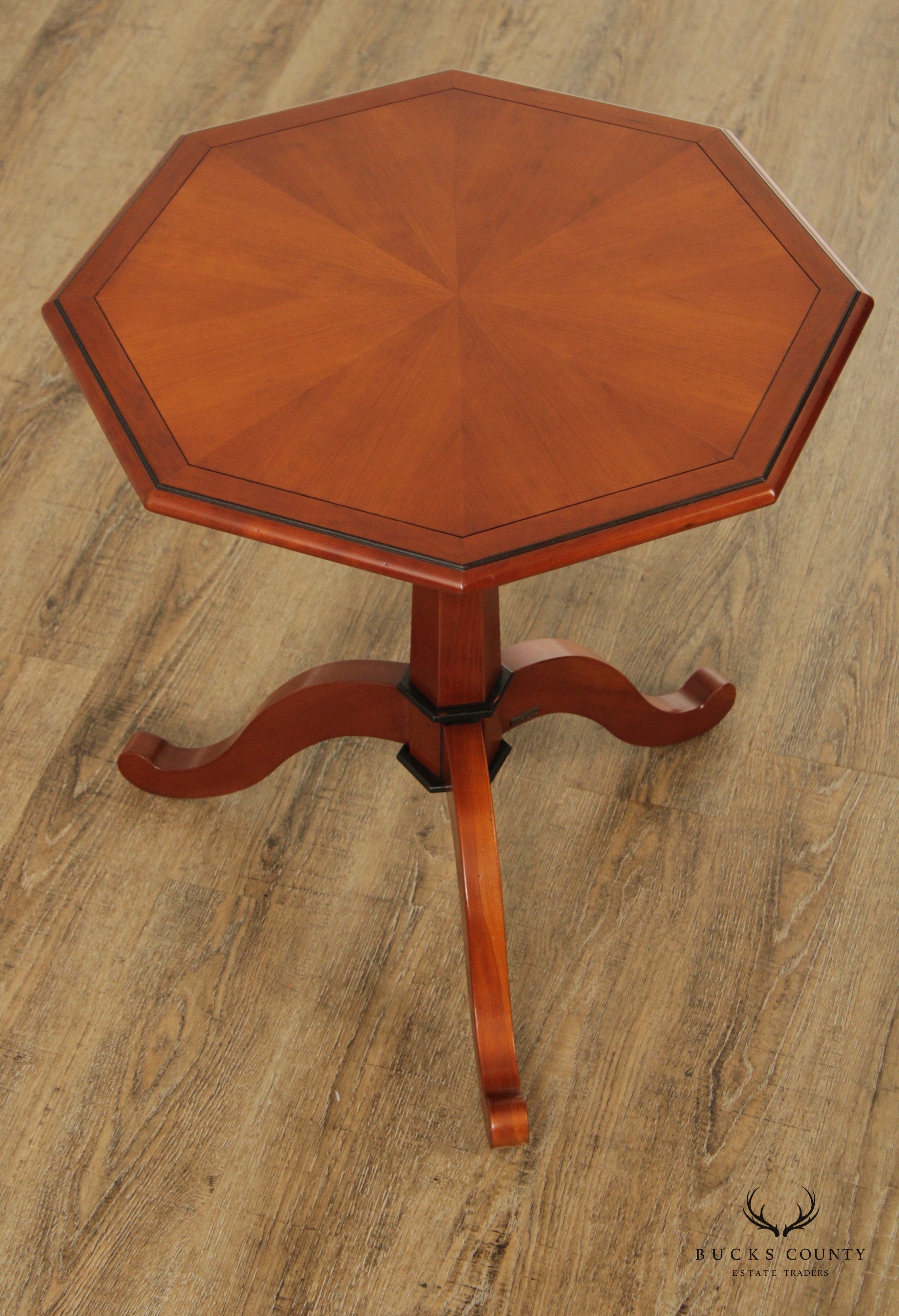 Grange French Inlaid Cherry Octagon Top Side Table