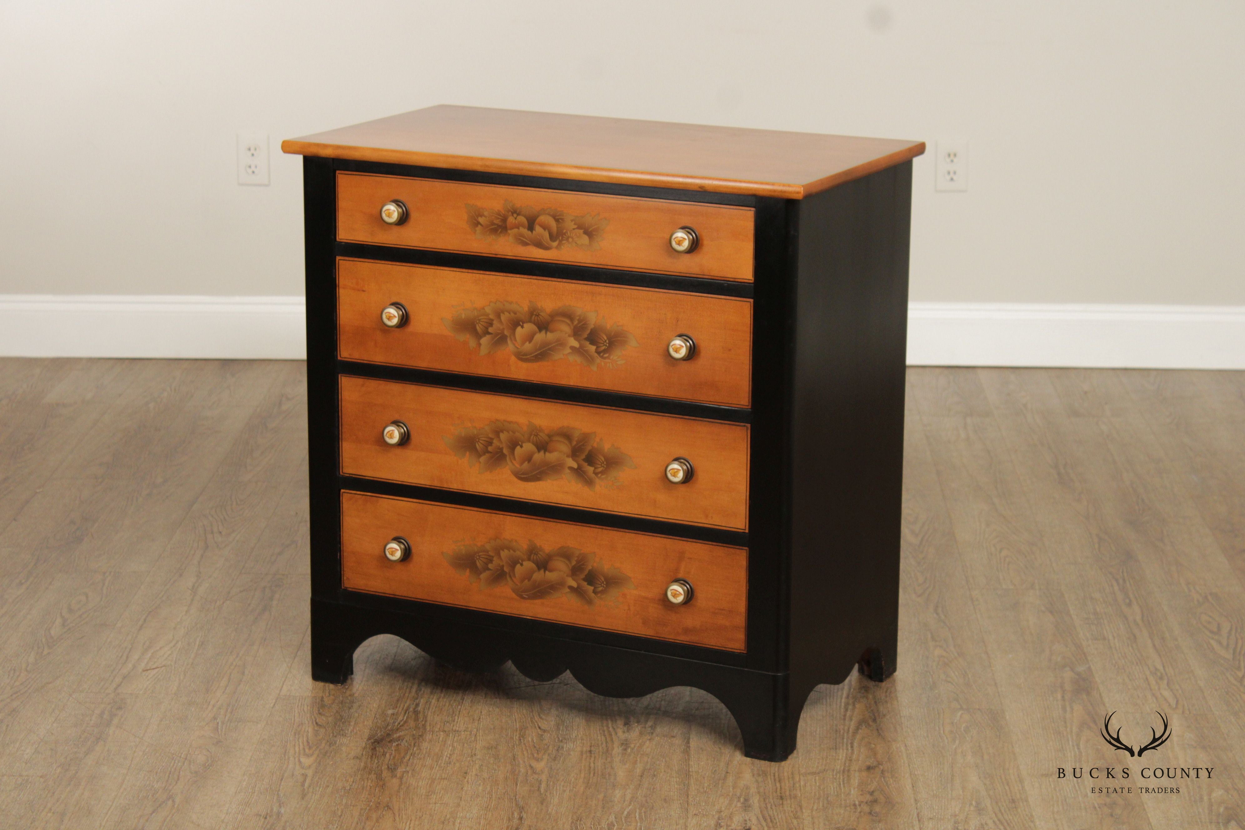 L. Hitchcock Ebonized and Stencil-Painted Chest of Drawers