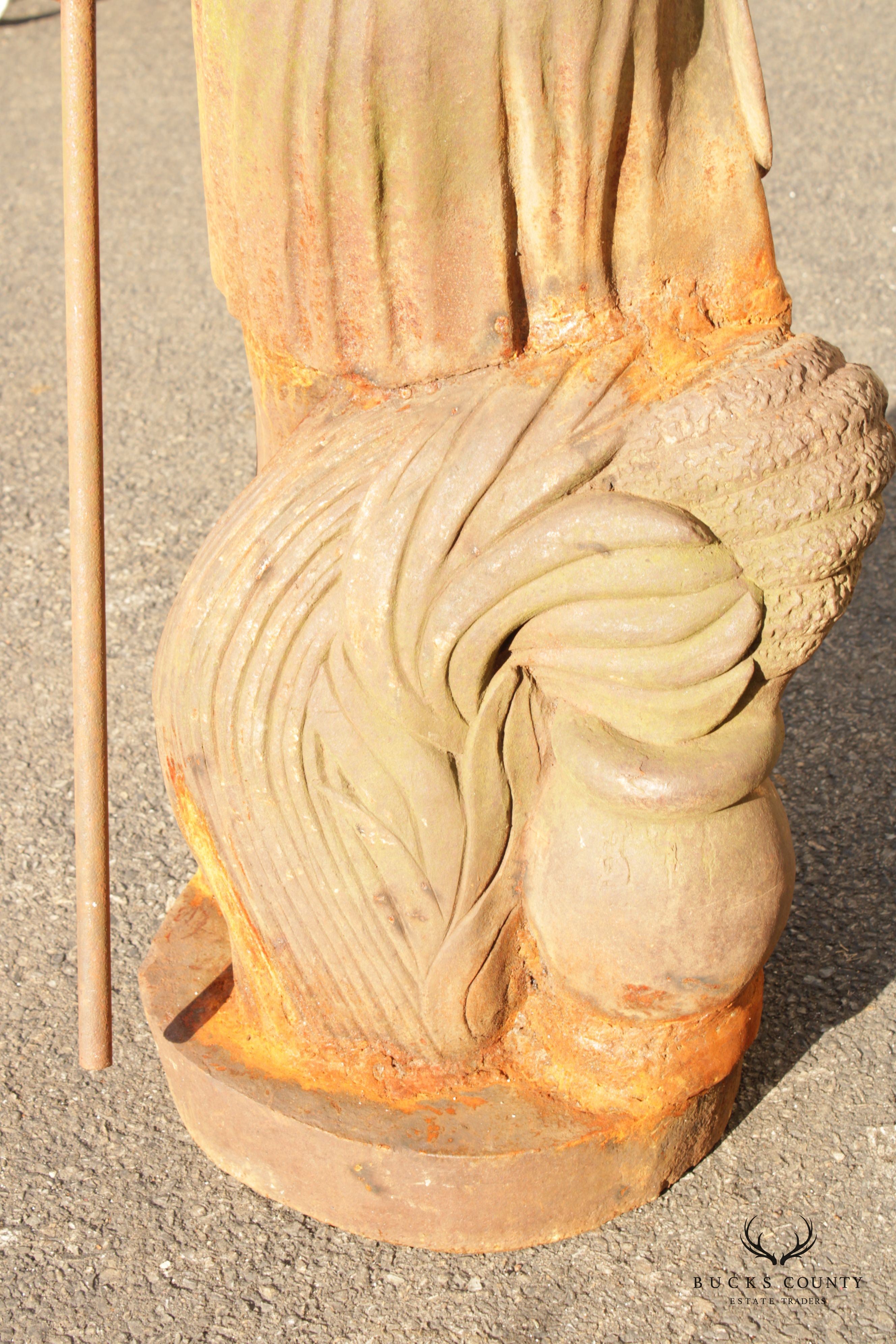 Classical Style Figural Life-Size Cast Iron Garden Statue