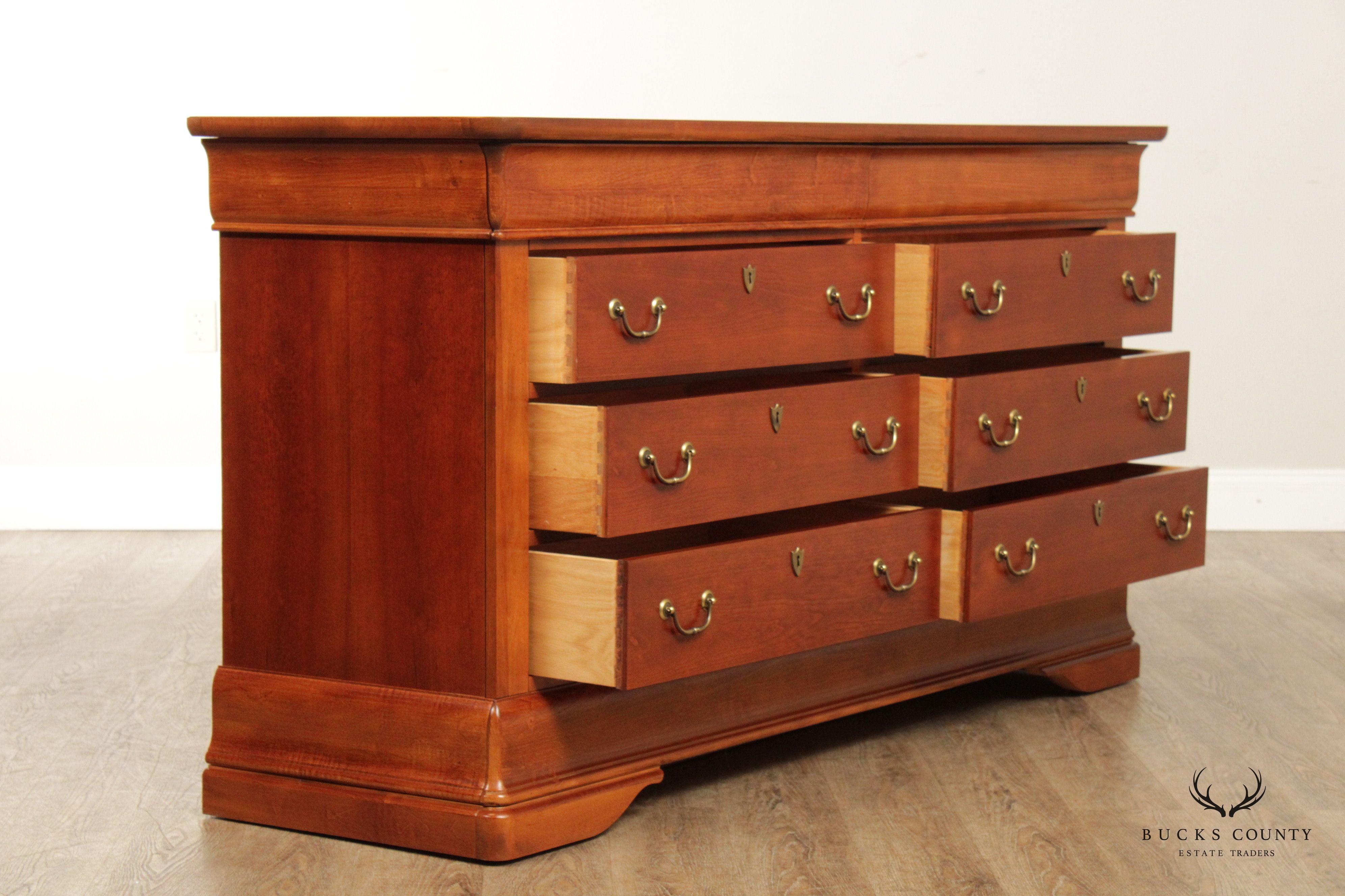 Hooker Furniture French Louis Philippe Style Cherry Double Dresser
