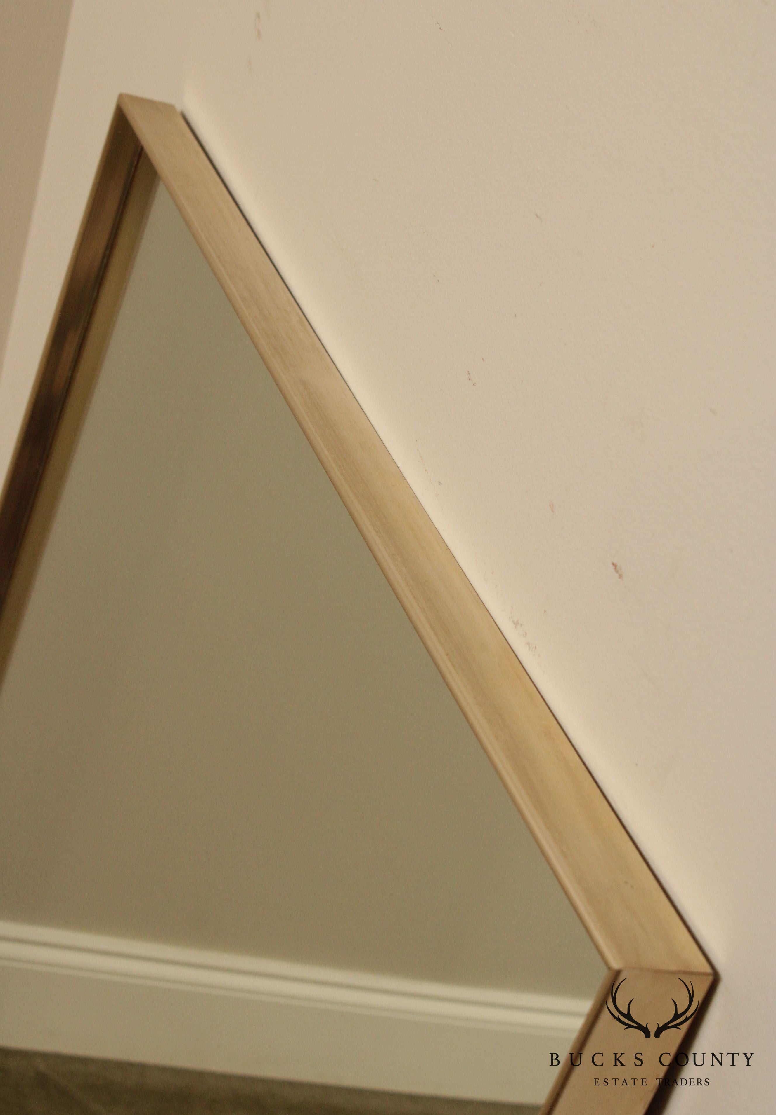 John Stuart Mid Century Modern Metal Frame Wall Mirror
