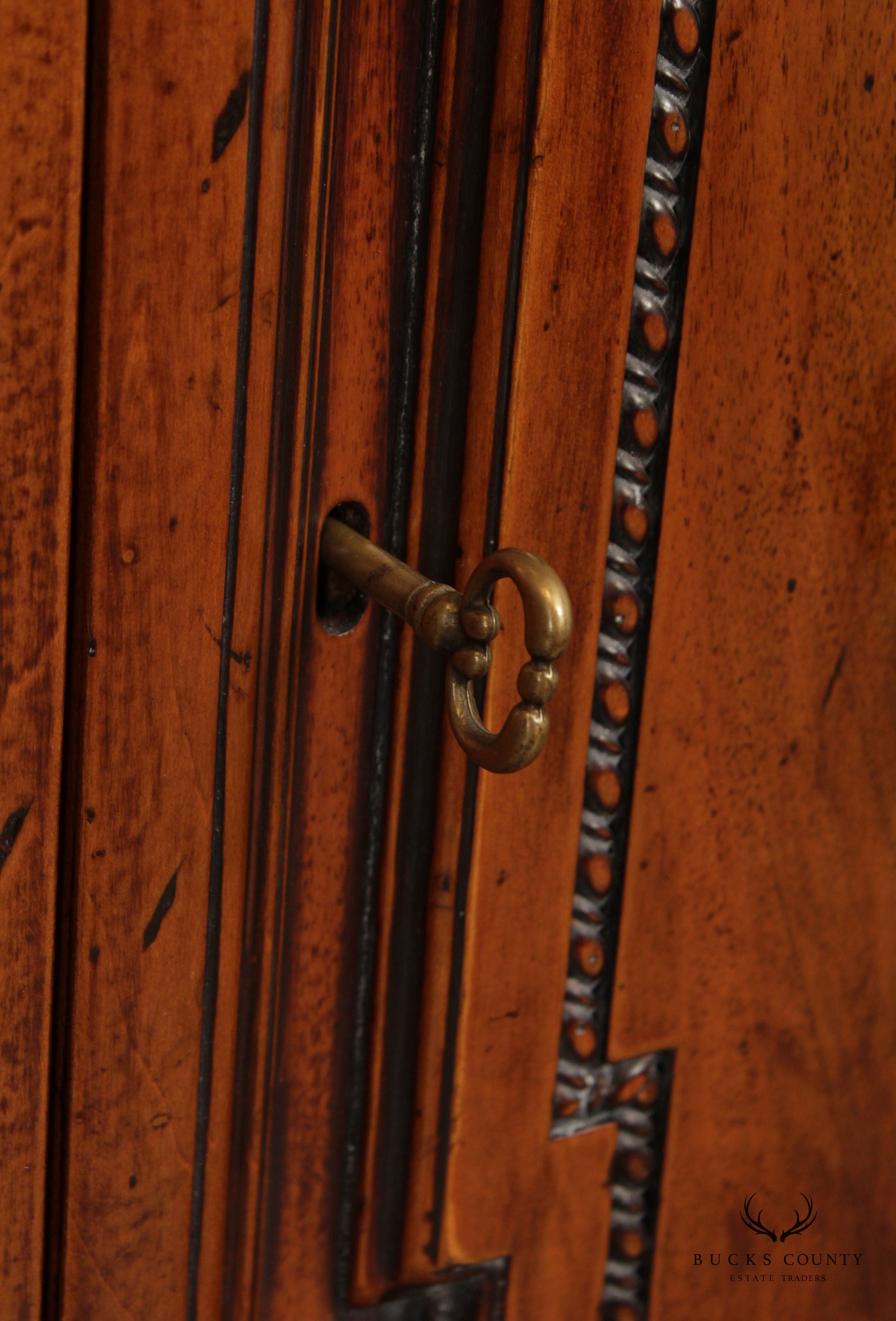 Francesco Molon Louis XVI Style Carved Walnut Corner Cabinet