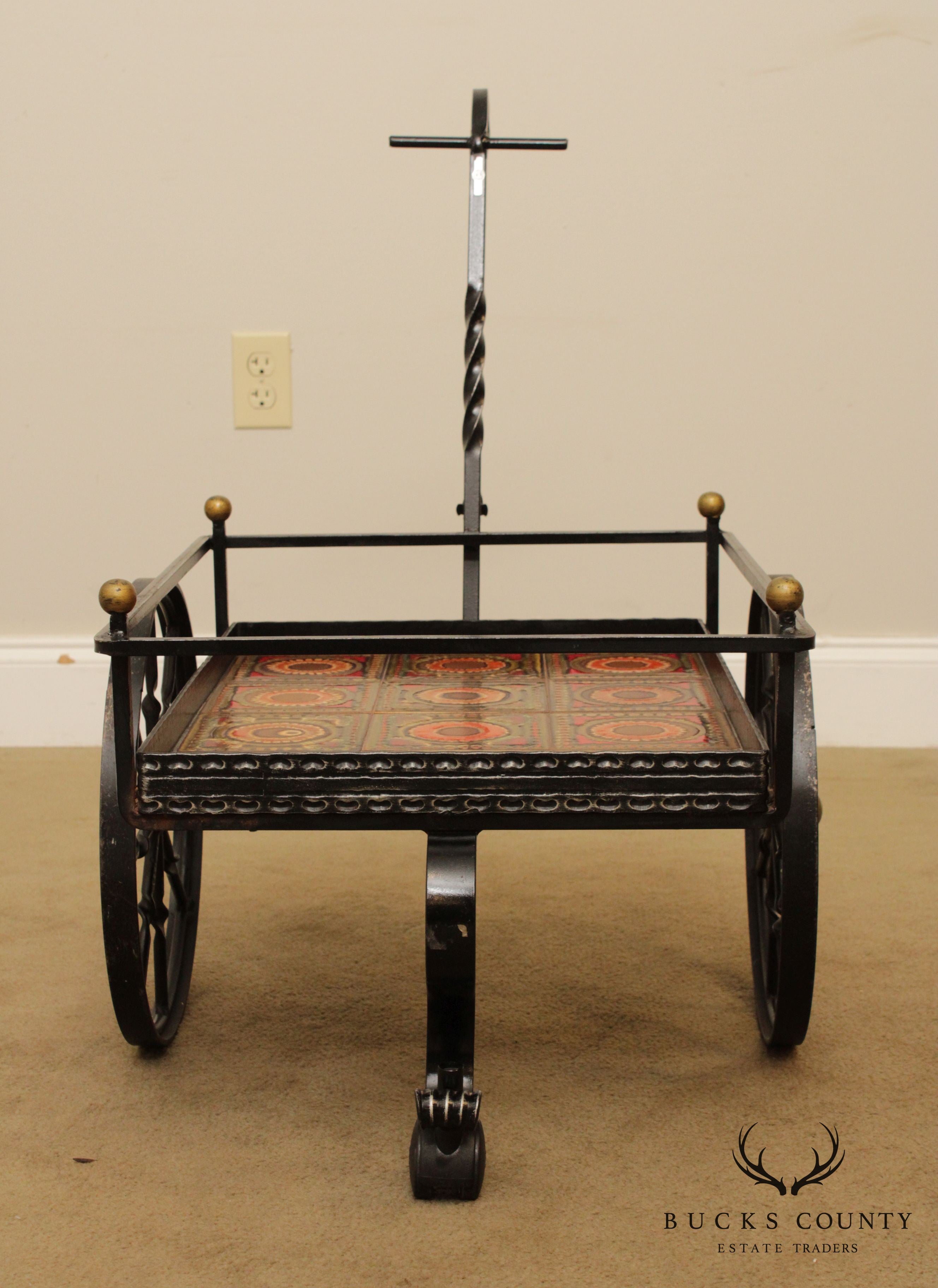Custom Forged Iron Cart, Art Tiles