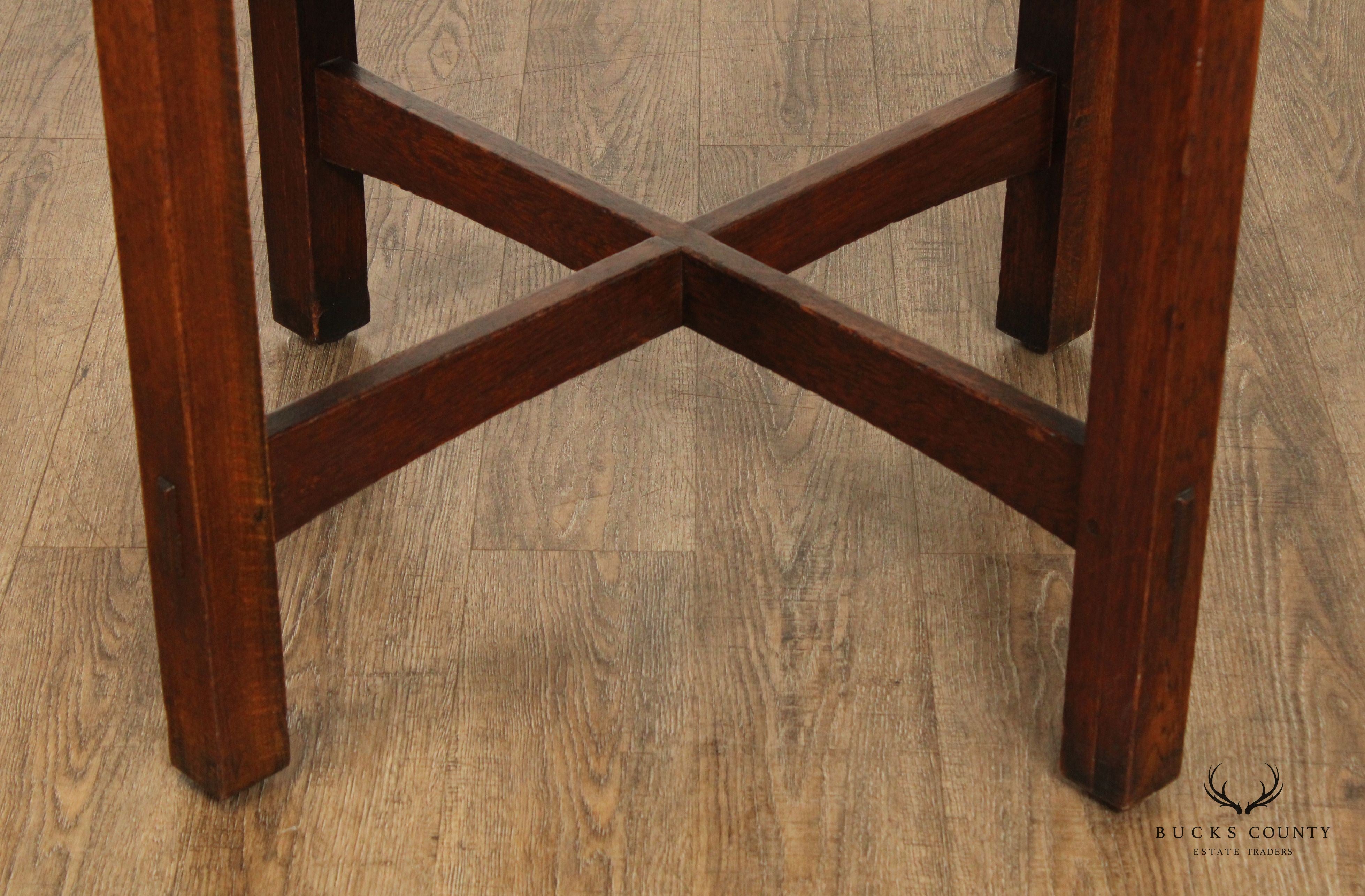 L & J G Stickley Antique Mission Oak Lamp Table