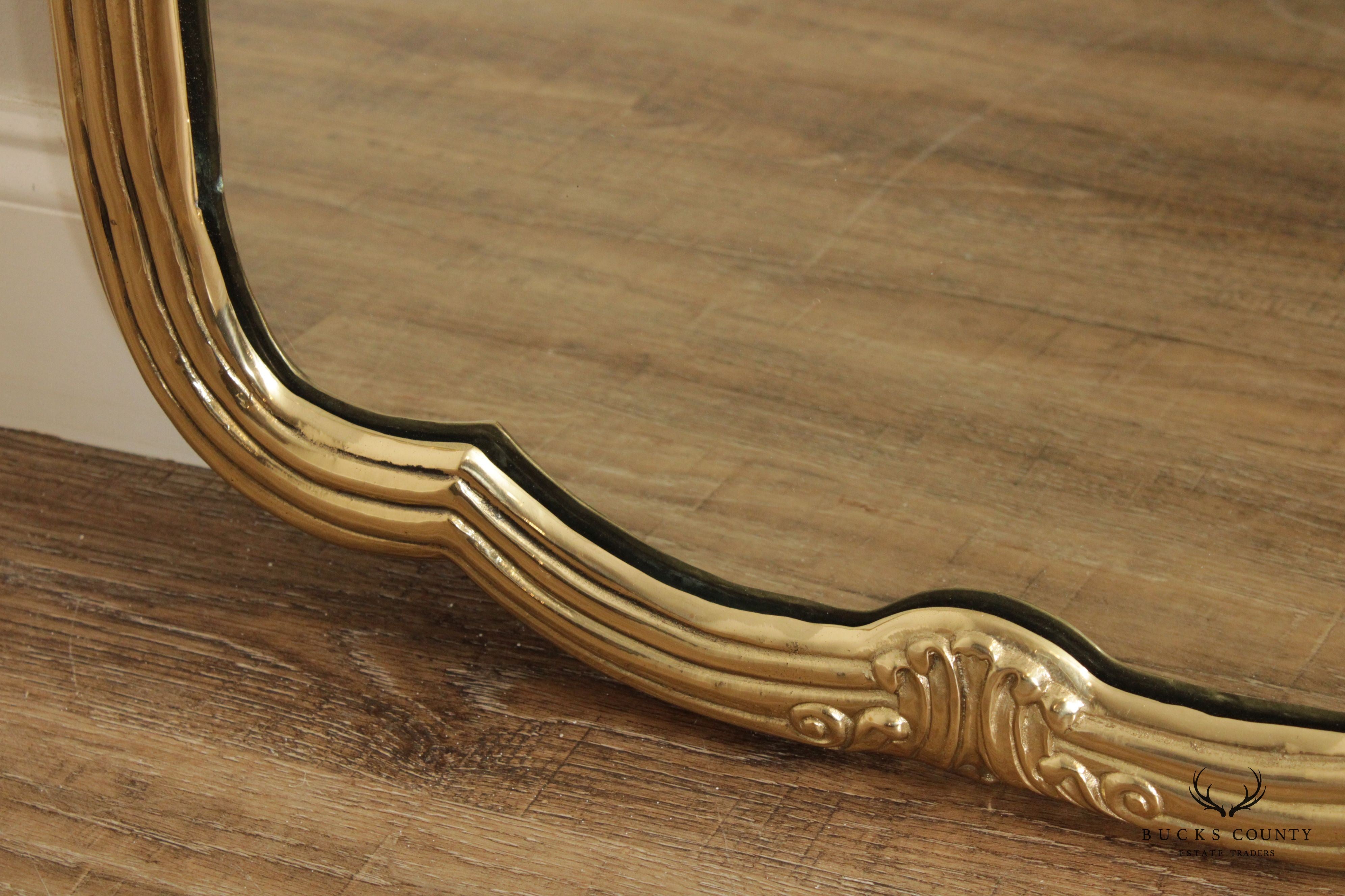 Decorative Crafts Inc. Hollywood Regency Lacquered Brass Wall Mirror