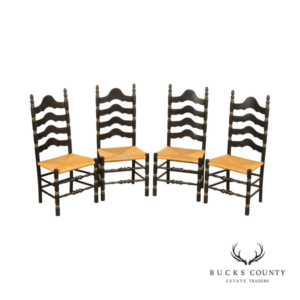 Black rush best sale seat dining chairs