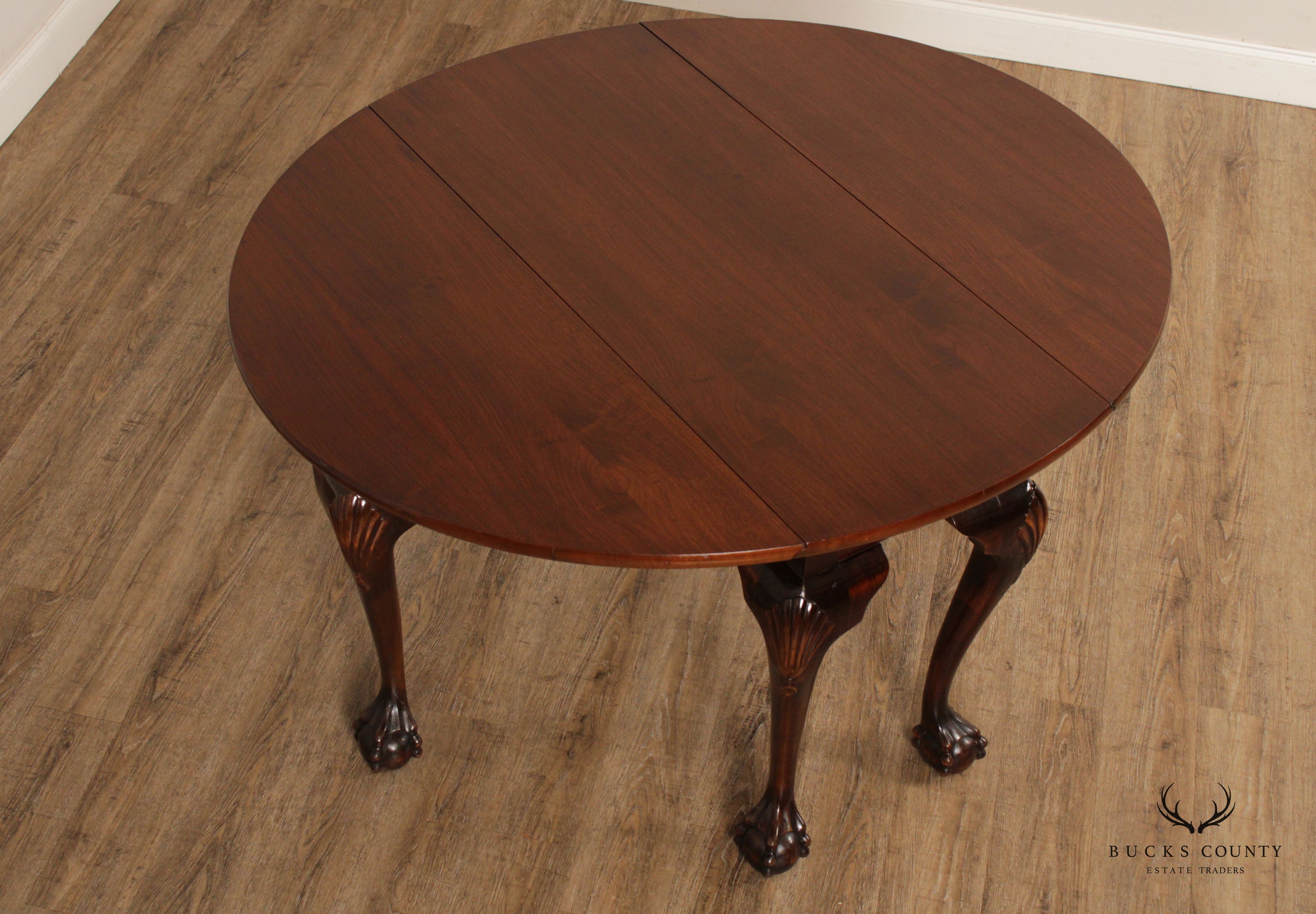 Chippendale Style Carved Mahogany Gate Leg Drop Leaf Table