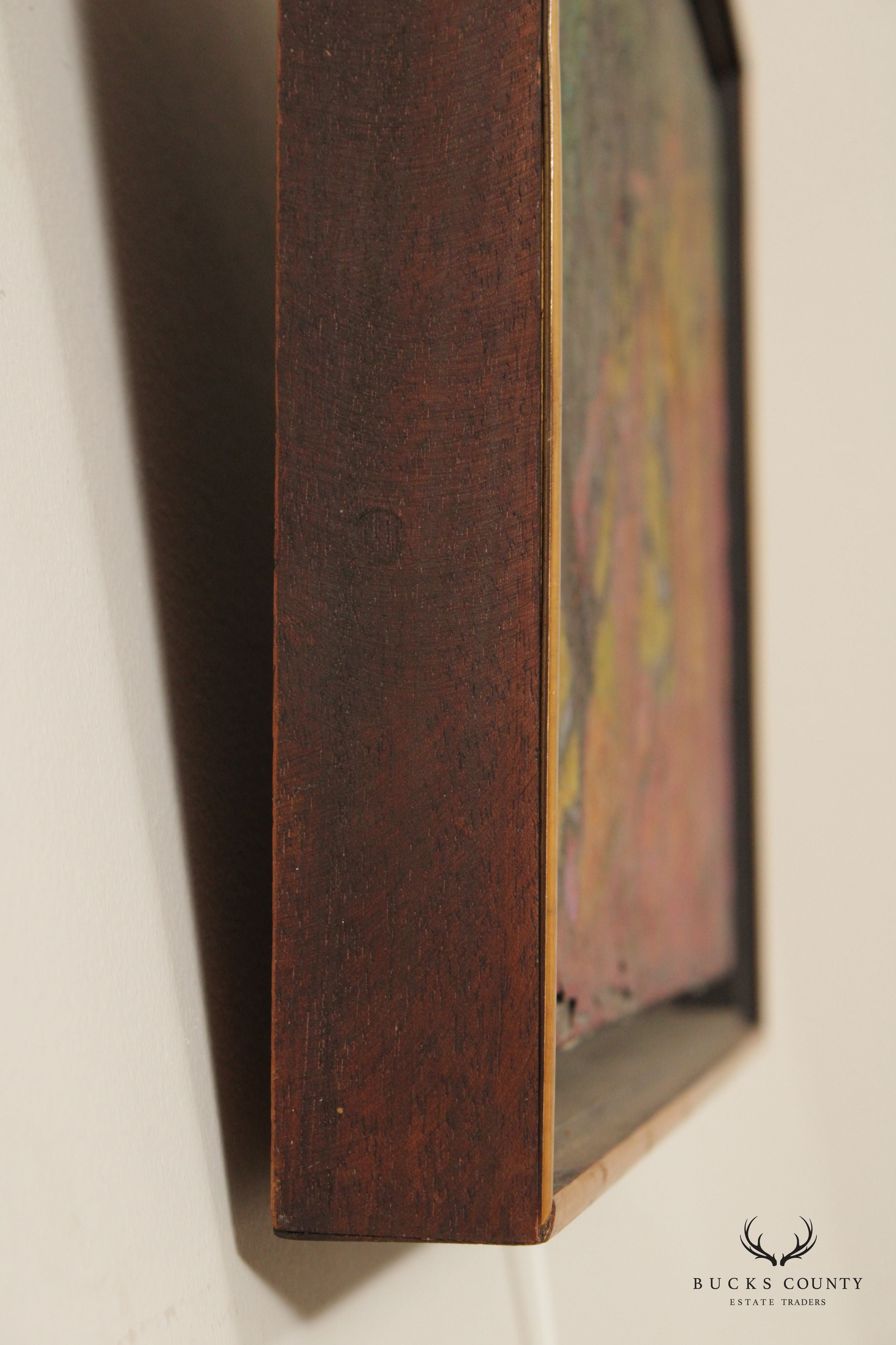 Mid 20th Century Modernist Landscape Oil Painting, Signed