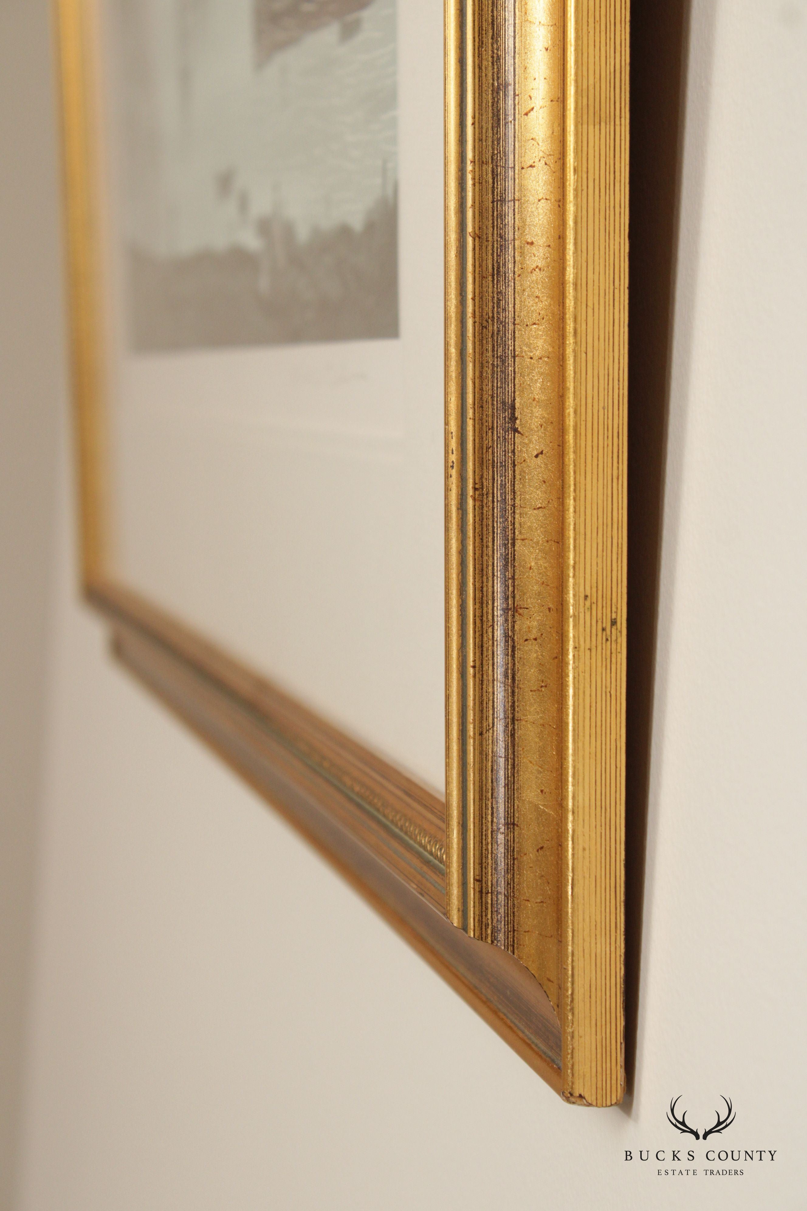 Michel Delacroix 'L'abbaye de Paray le Monial' Lithograph Print, Custom Framed