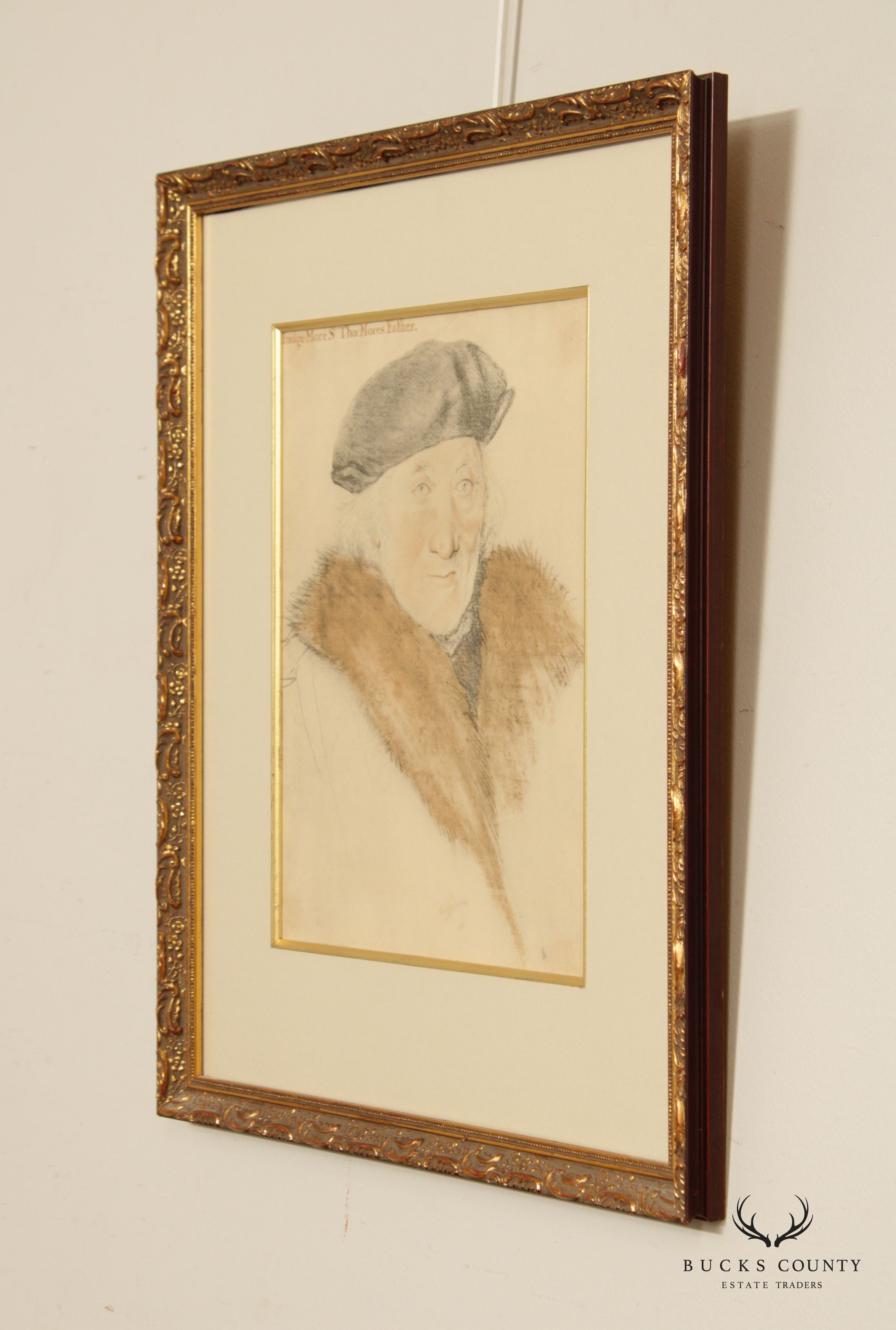English Portrait Judge John More, Father of Sir Thomas More Art Reproduction Print, Custom Framed