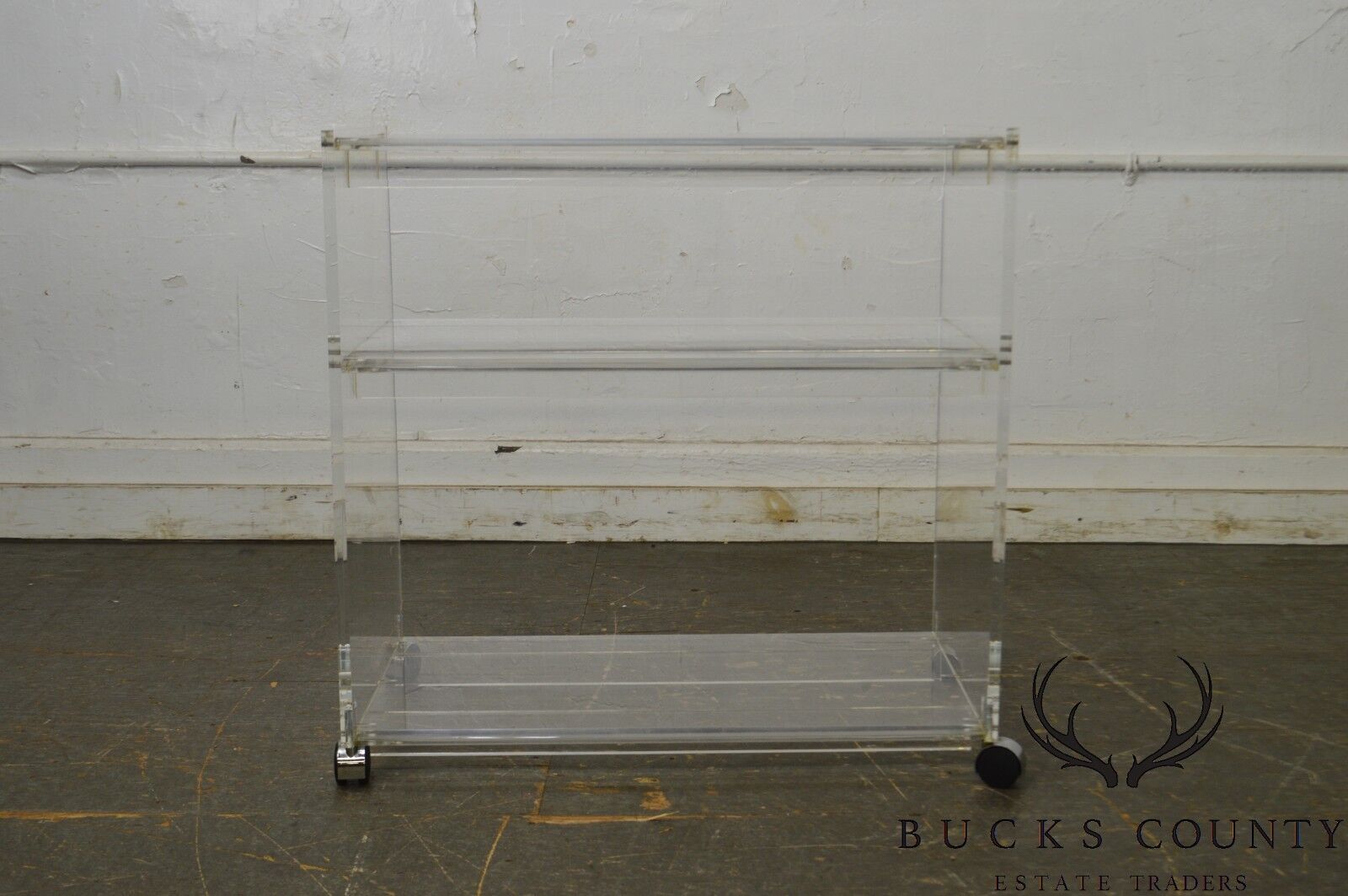Mid Century Modern Lucite 3 Tier Serving Cart