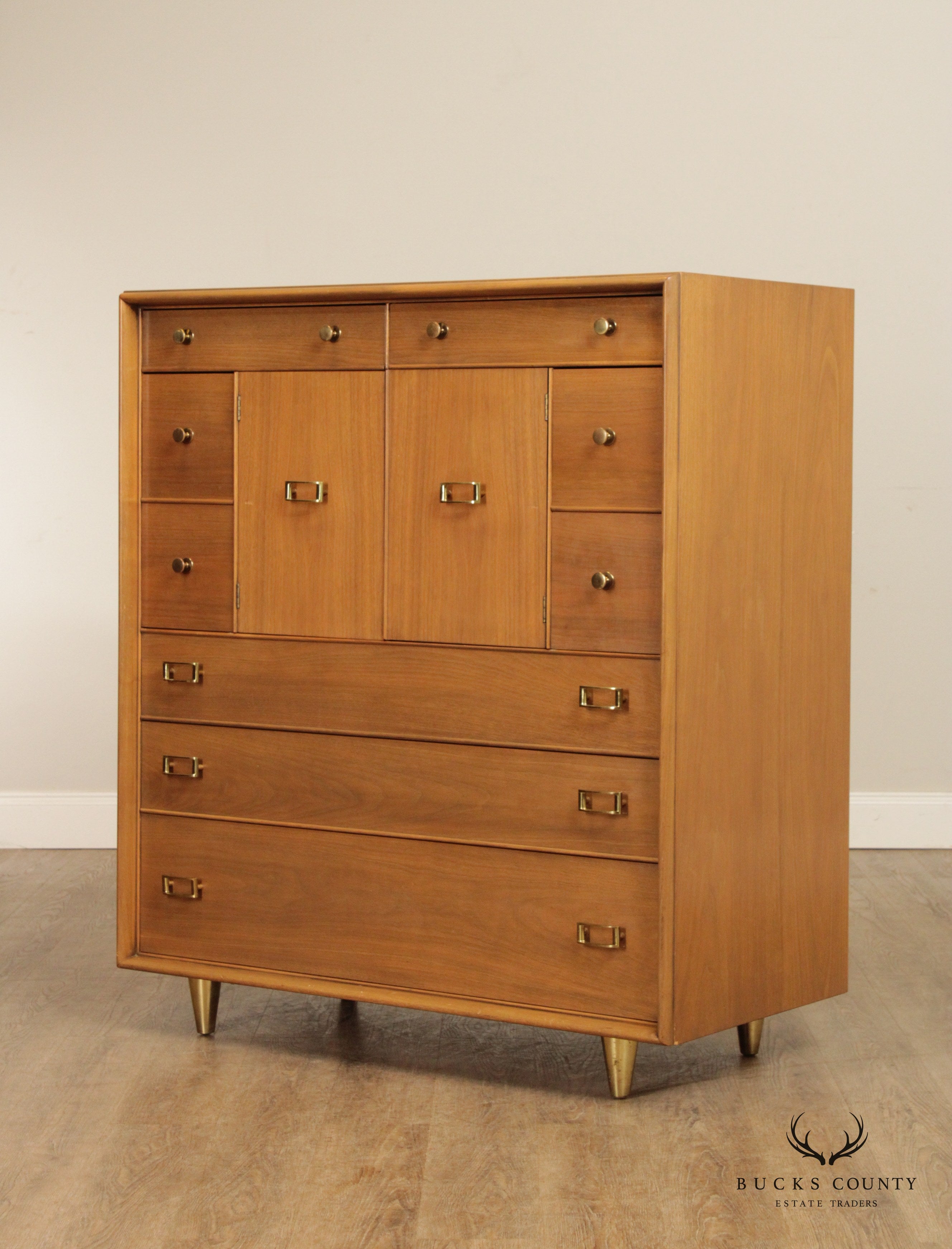 Johnson Furniture Paul Frankl Mid Century Modern High Chest