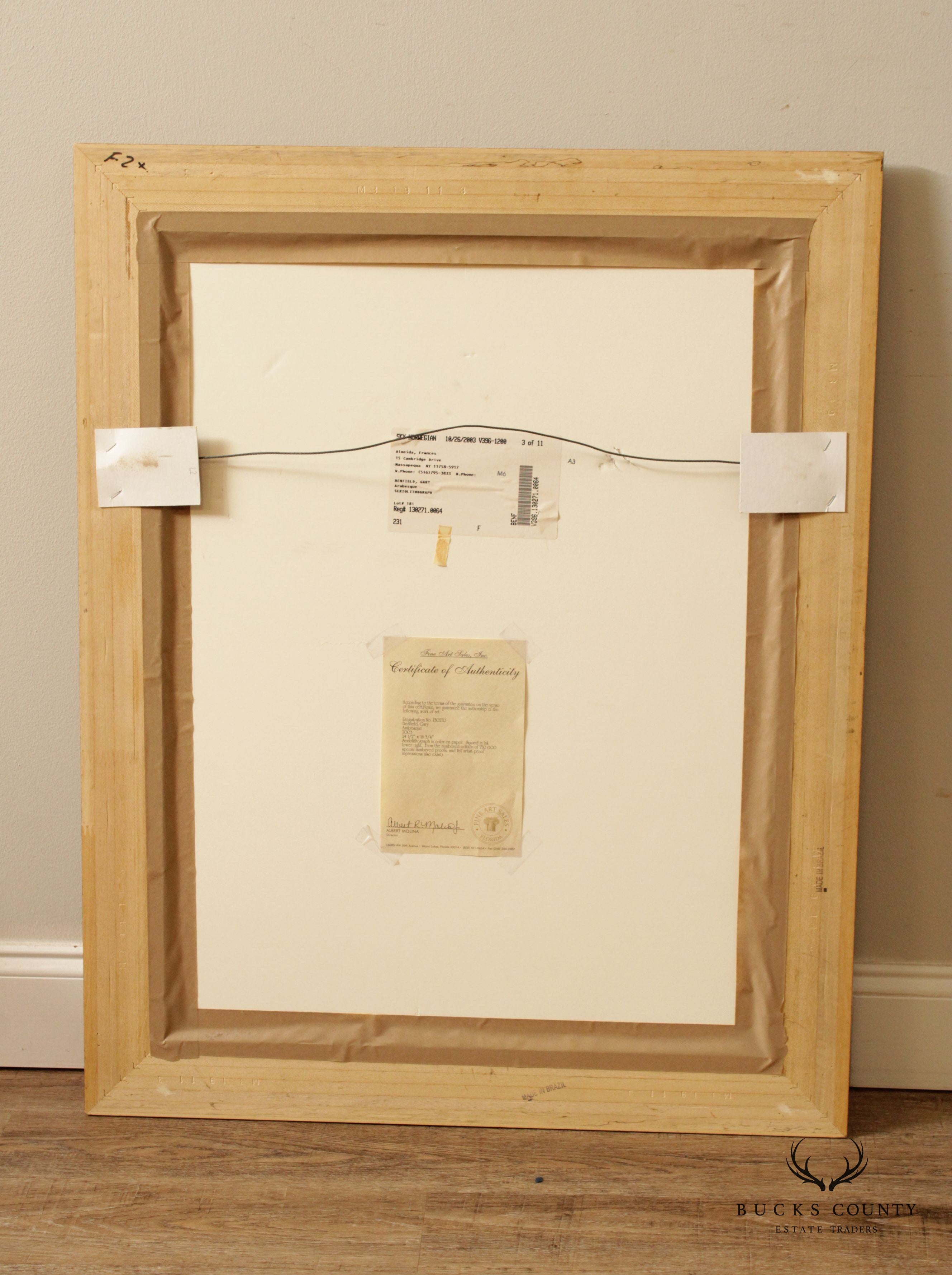 Gary Benfield 'Arabesque' Seriolithograph Print, Signed