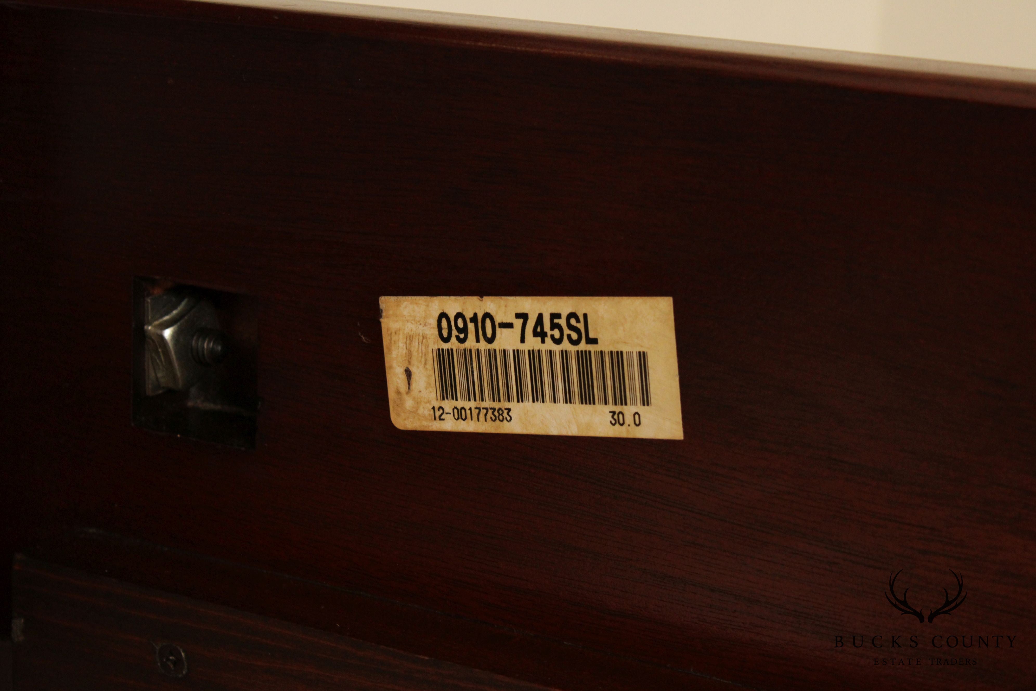 Link Taylor Solid Mahogany Queen Size Rice Carved Poster Bed