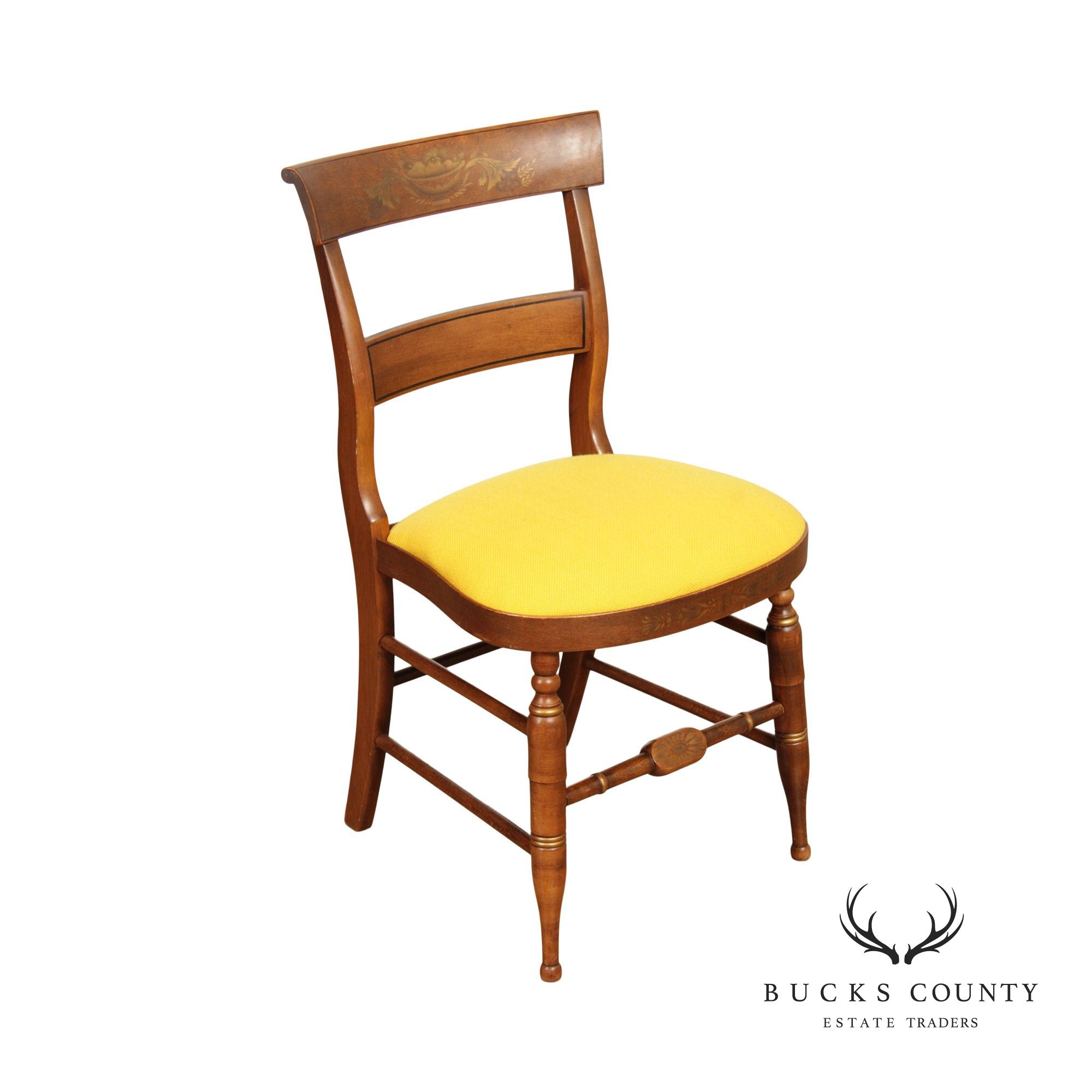 L. Hitchcock Early American Style Floral Stencil-Decorated Chair