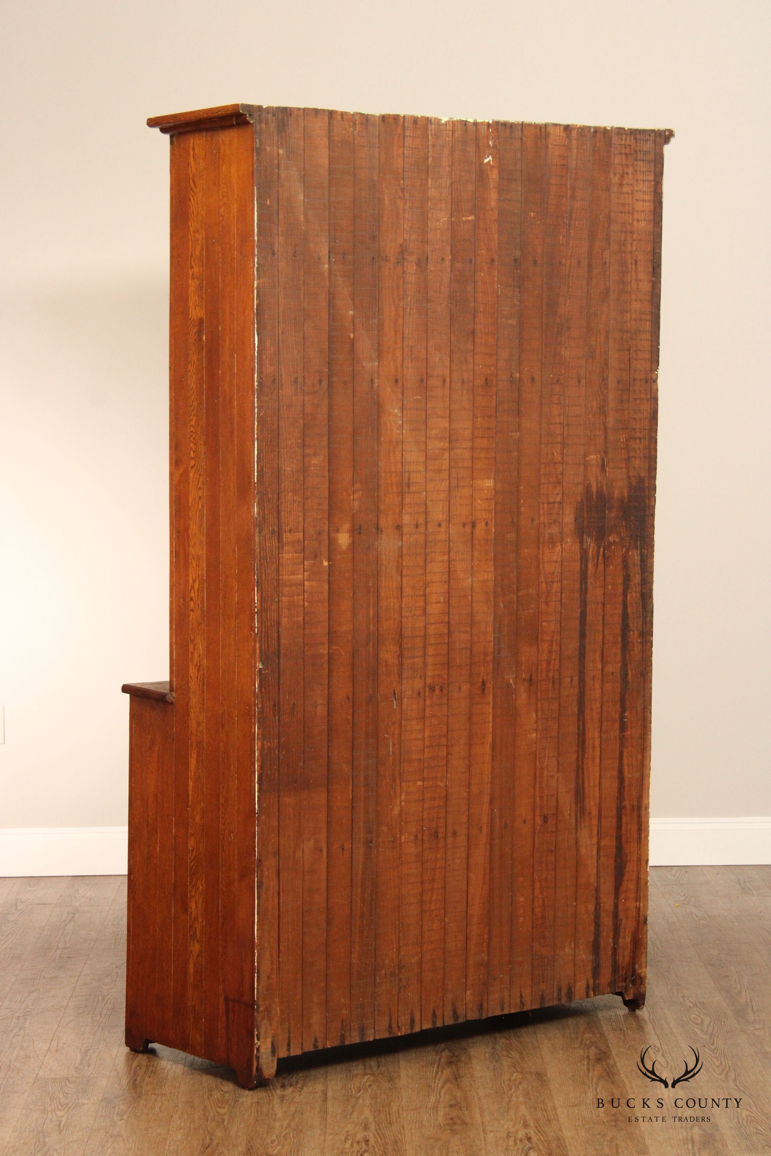 Antique Pennsylvania Oak Stepback Cupboard