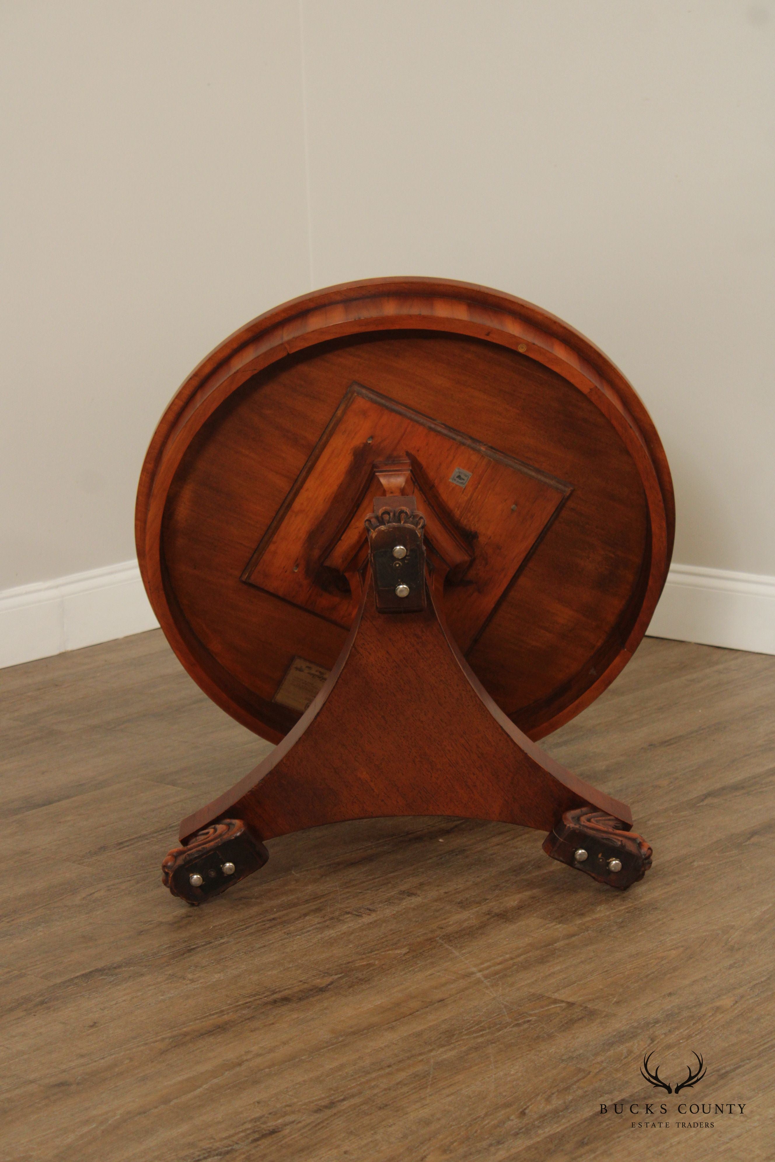 Alfonso Marina Empire Style Round Accent or Center Table