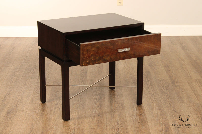 Theodore Alexander Contemporary 'Gold Leaf' One-Drawer Side Table