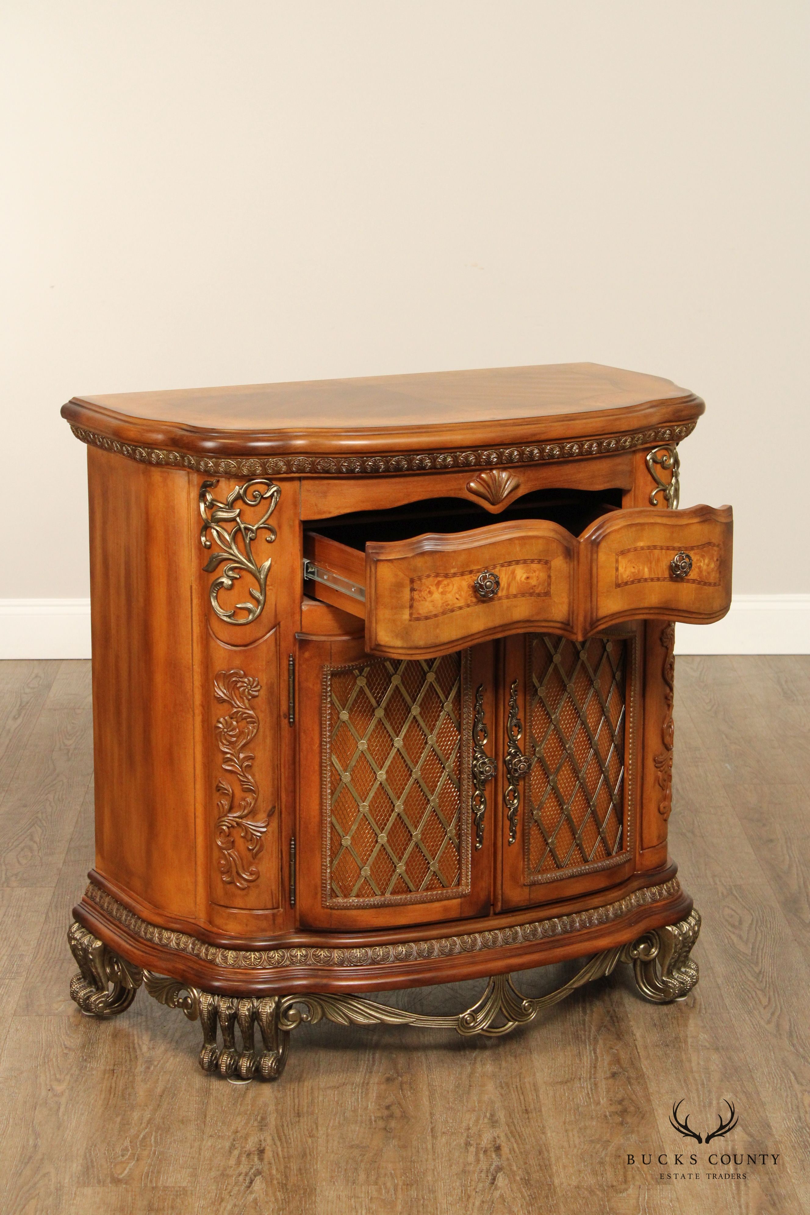Michael Amini Venetian Collection Pair of Walnut Nightstands