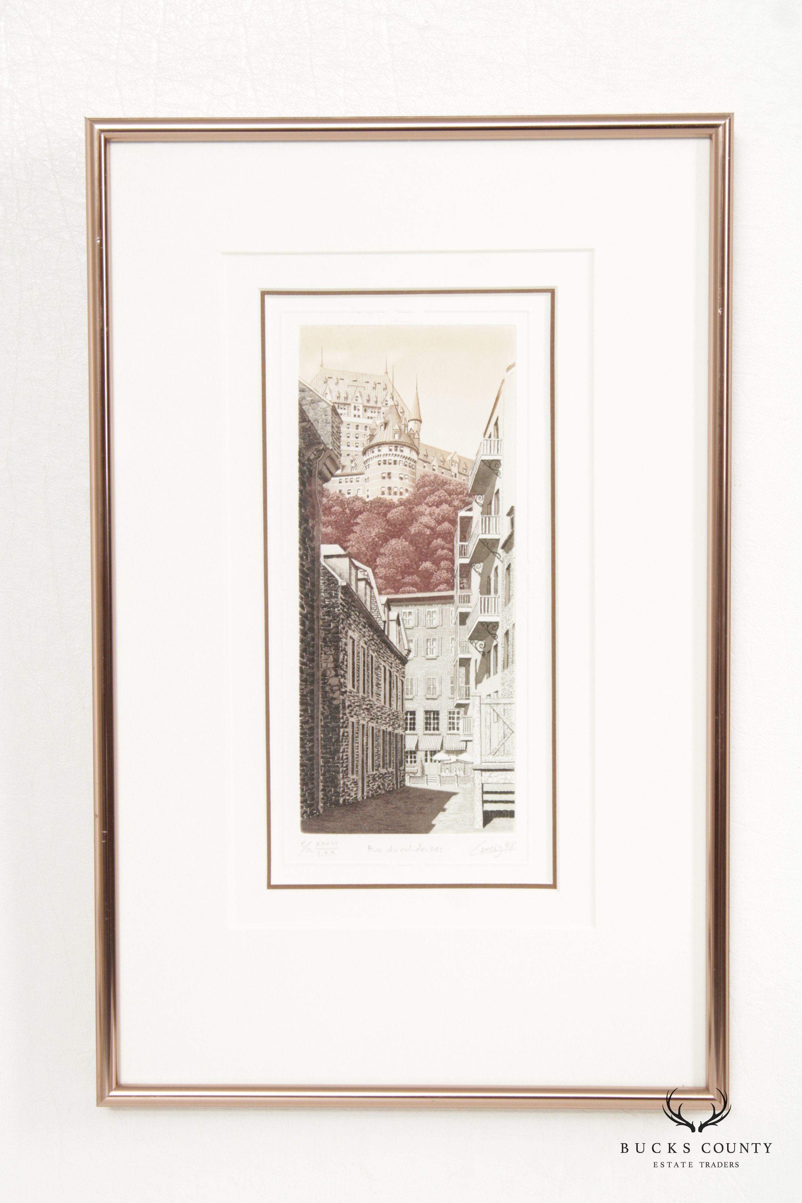 Jean Cencig 'Rue Du Cul-De-Sac' Framed Artist Proof Print