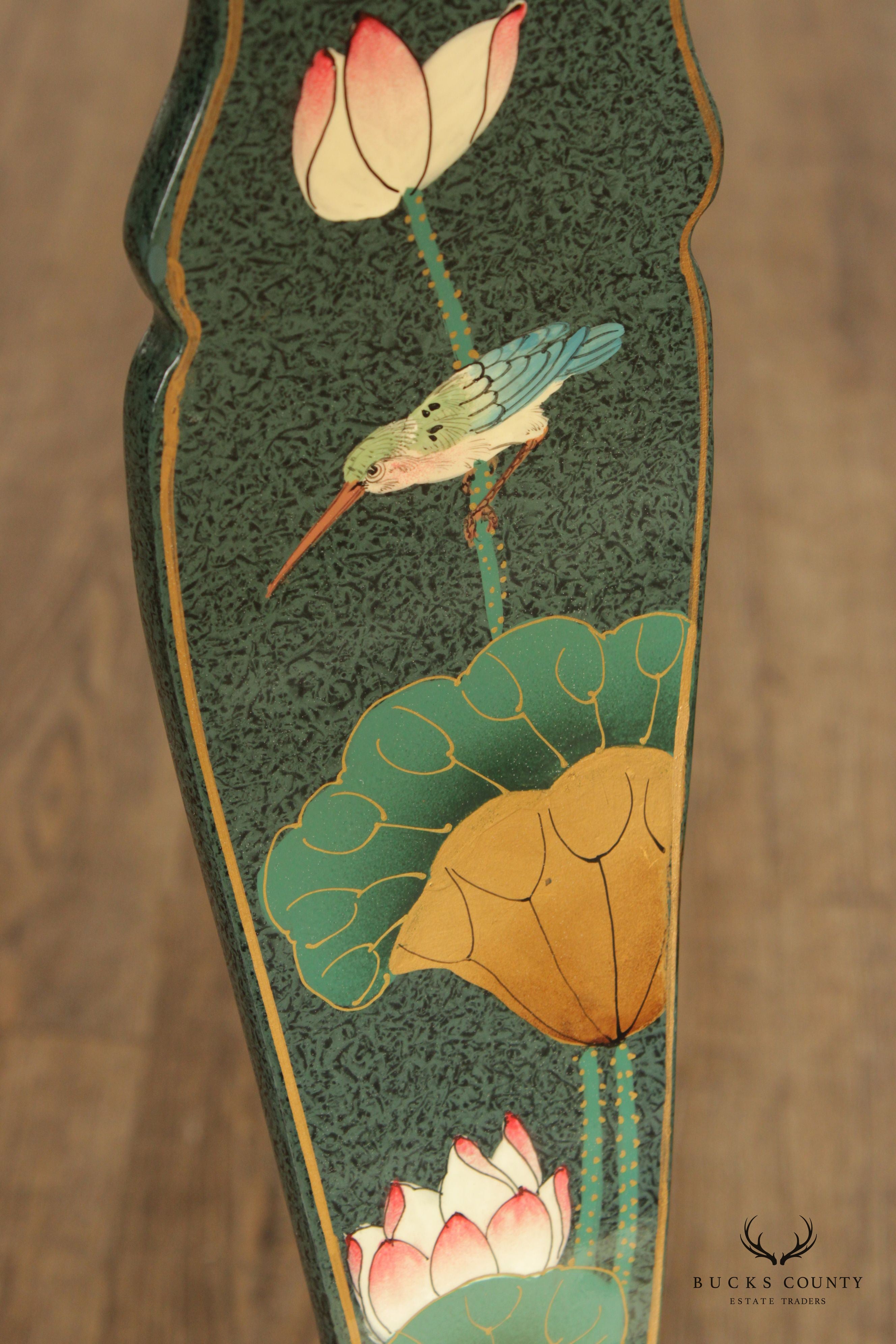 Asian Green Chinoiserie Lacquered Side Chair