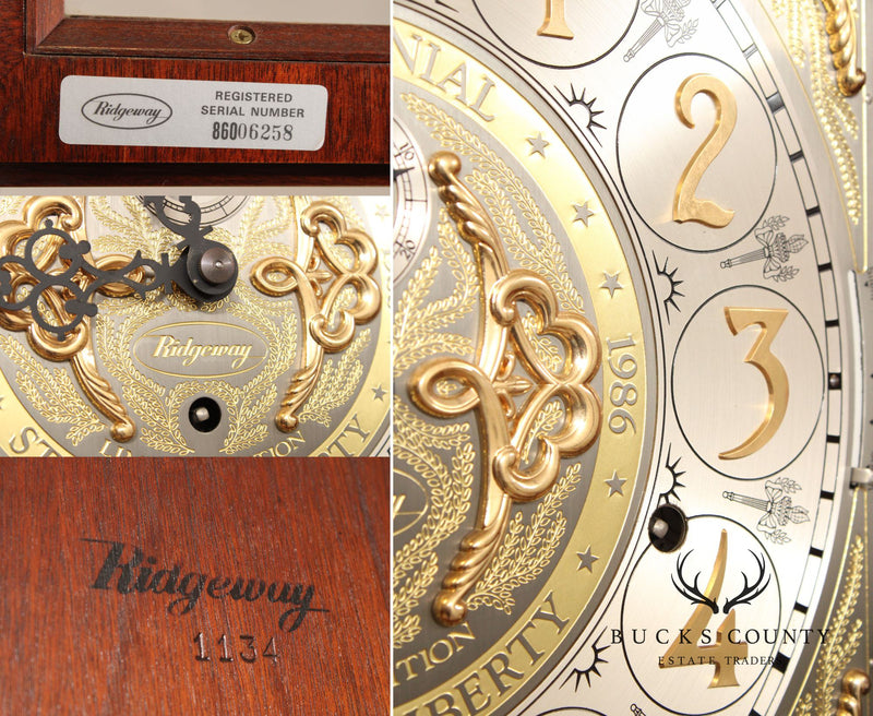 Ridgeway 'Centennial Edition' Inlaid Mahogany Grandfather Clock