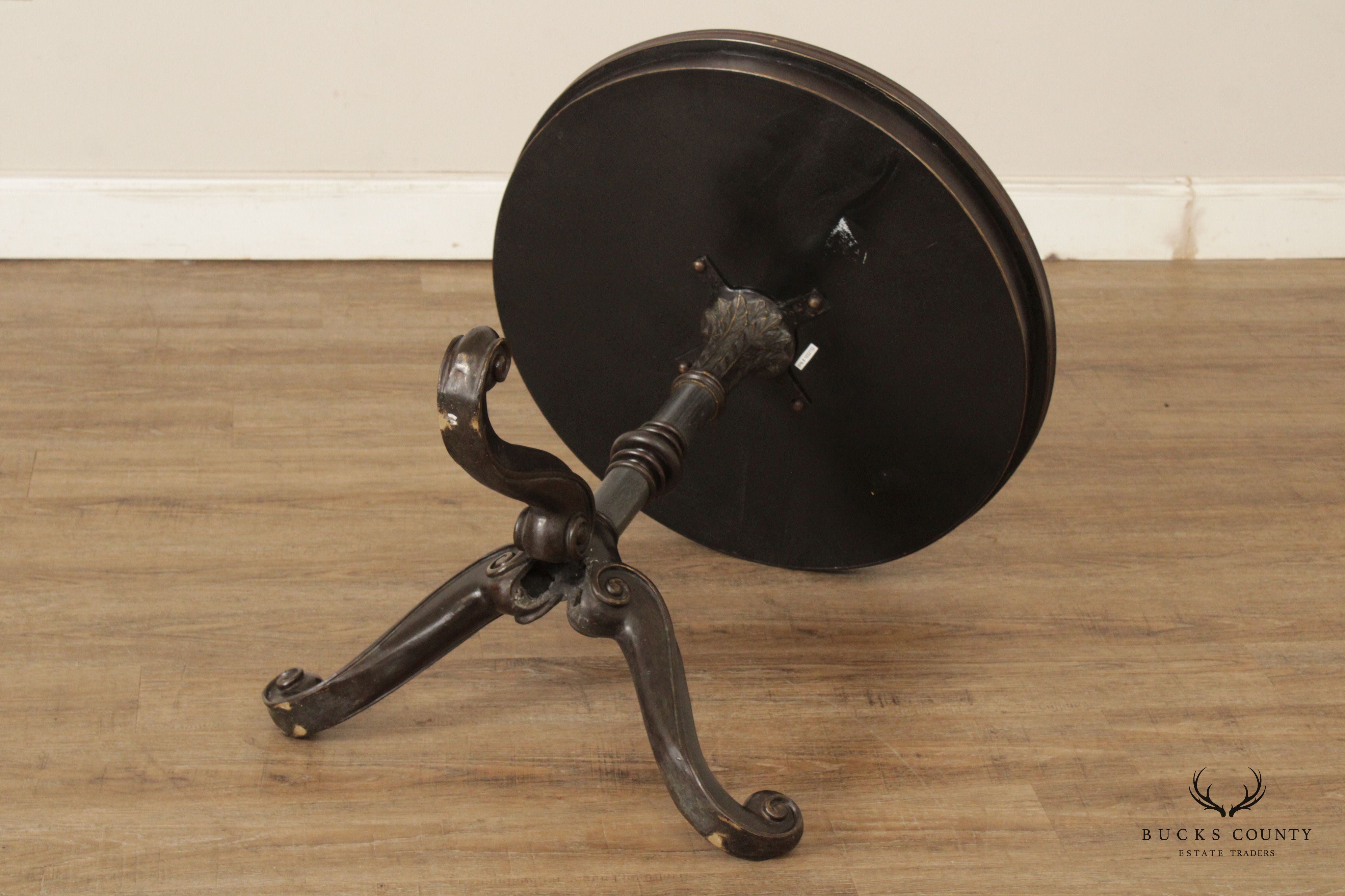Classical Style Round Mosaic Top Bronze Side Table