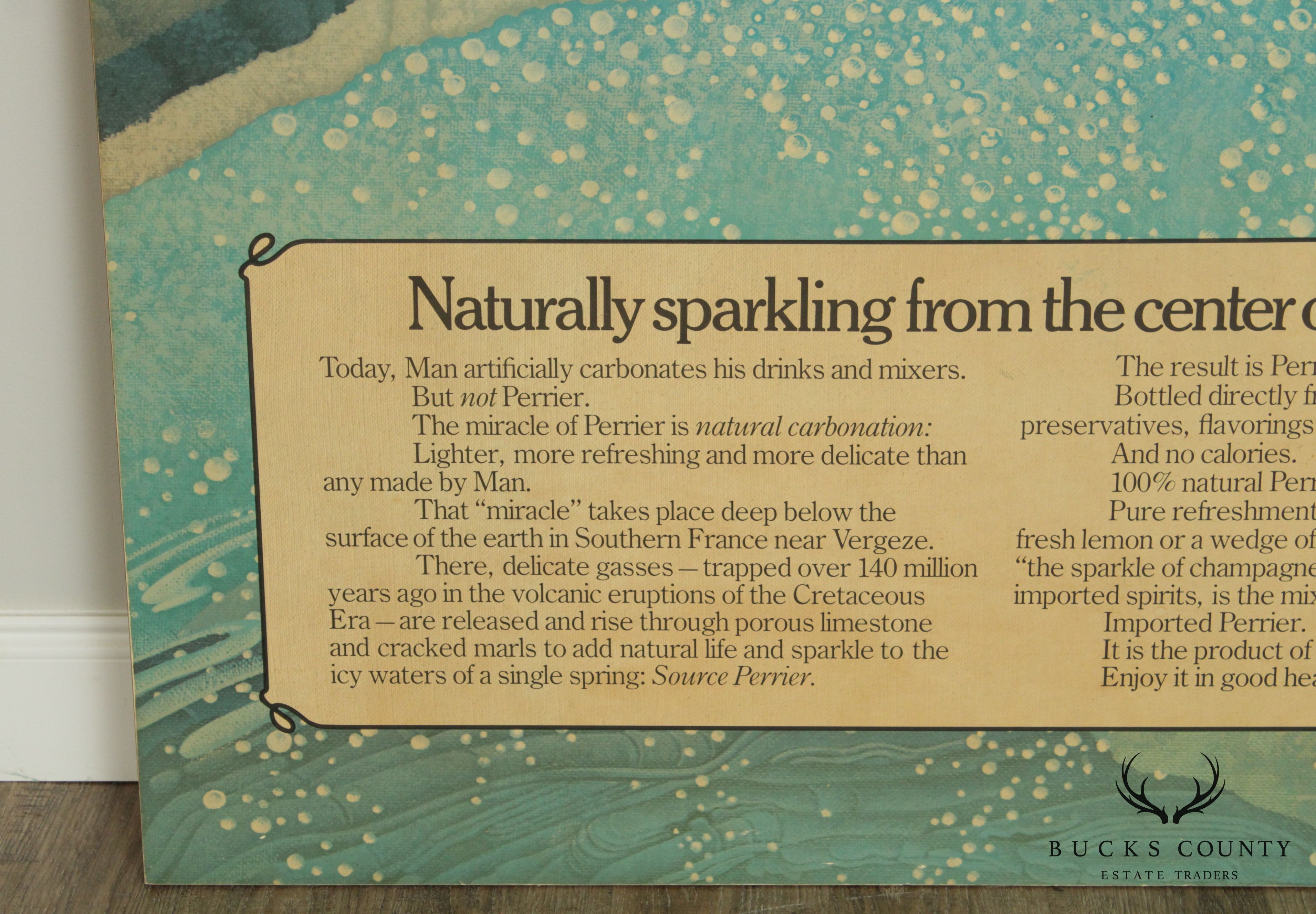 Perrier Large Vintage Decorative Advertising Wall Panel