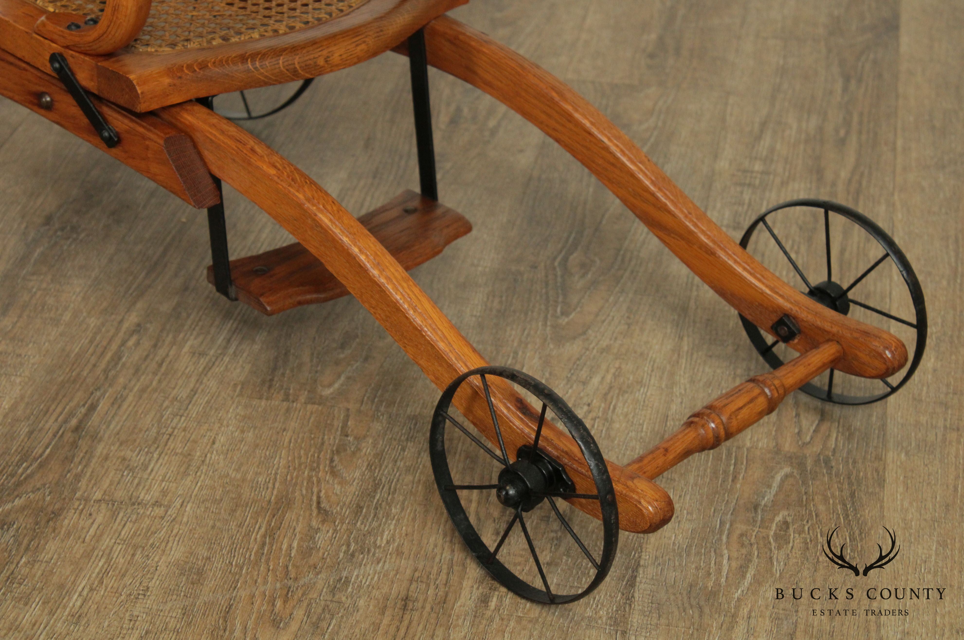Antique Victorian Convertible High Chair Stroller