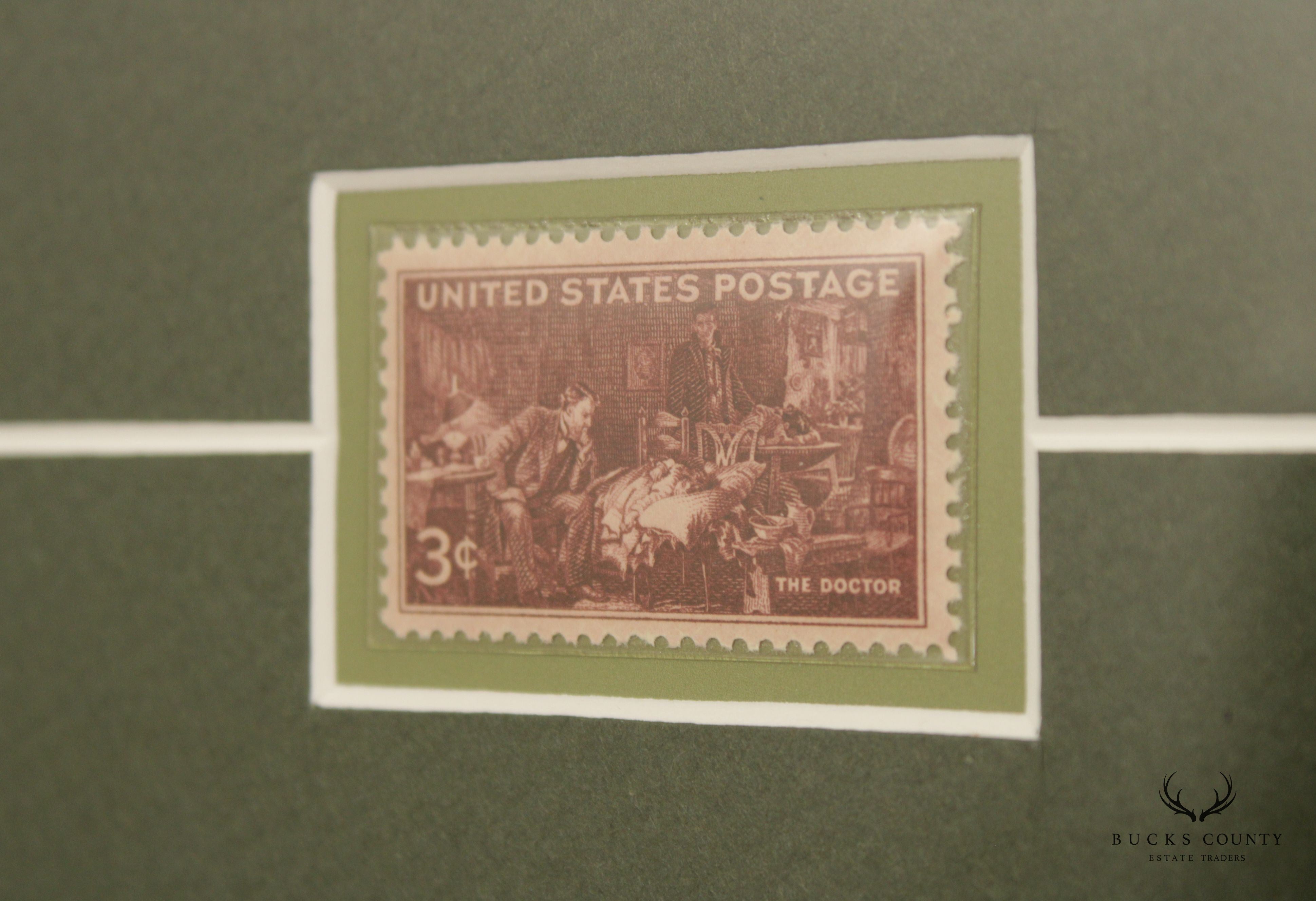 Norman Rockwell 'Medicine' Fine Art Print with Commemorative Stamps